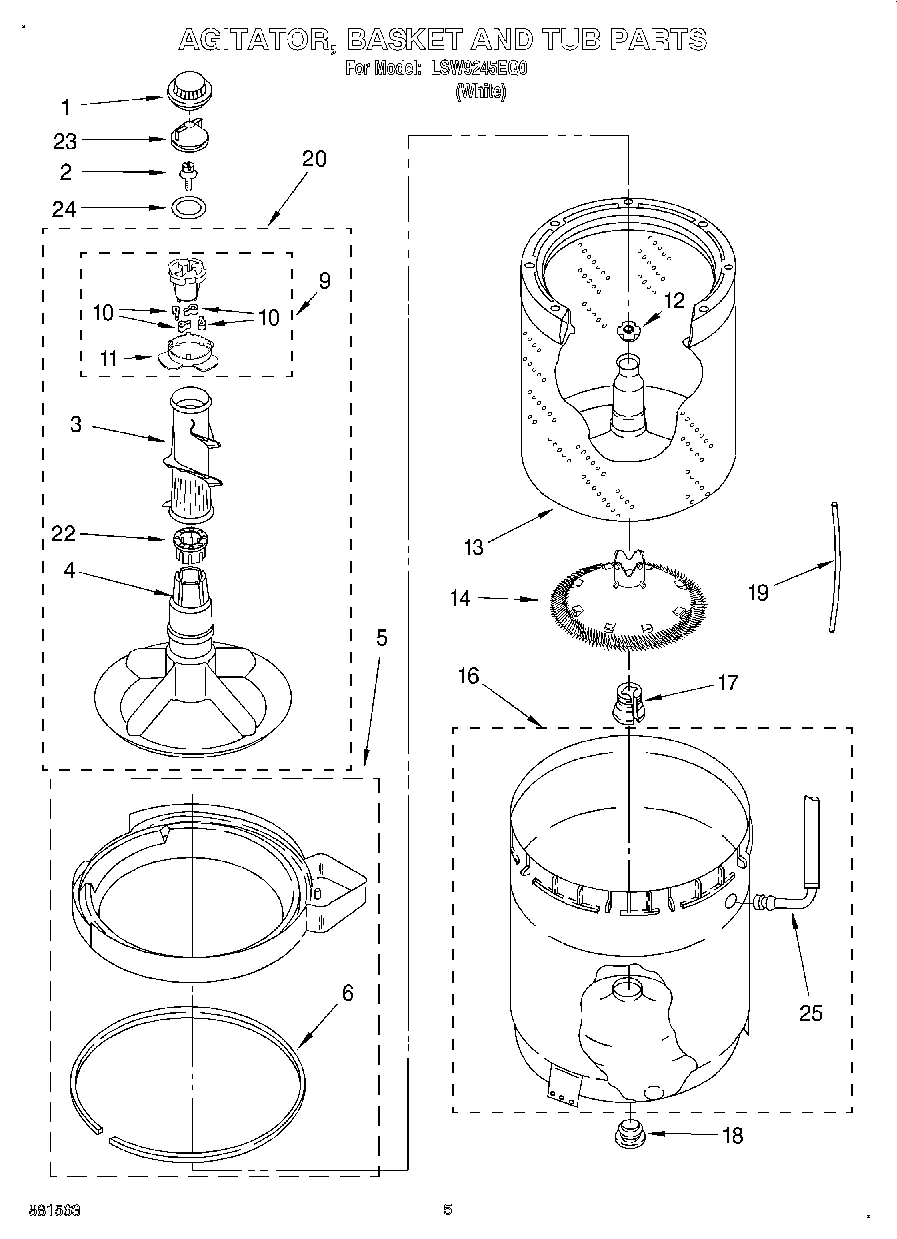 03 - AGITATOR, BASKET AND TUB