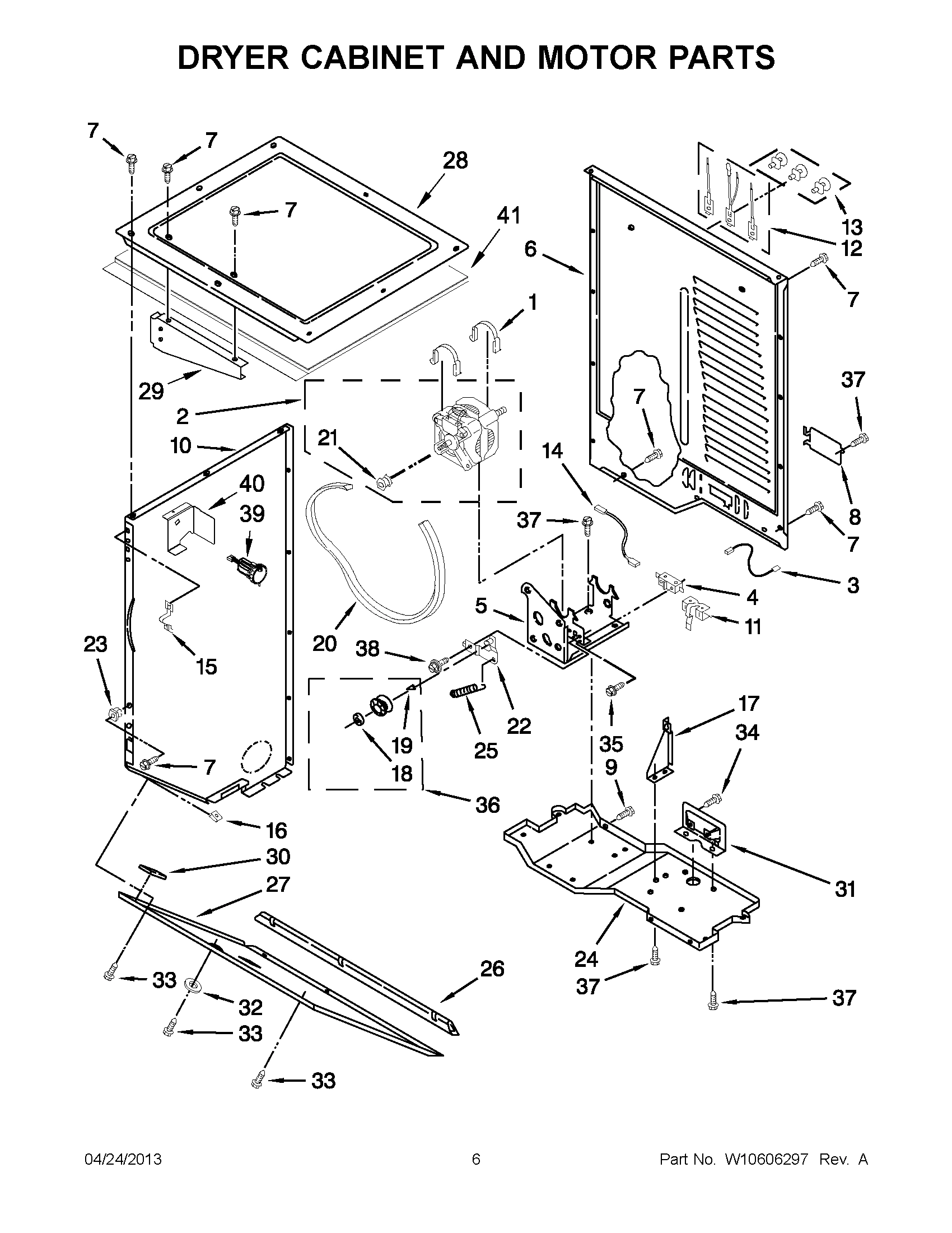 03 - DRYER CABINET AND MOTOR PARTS