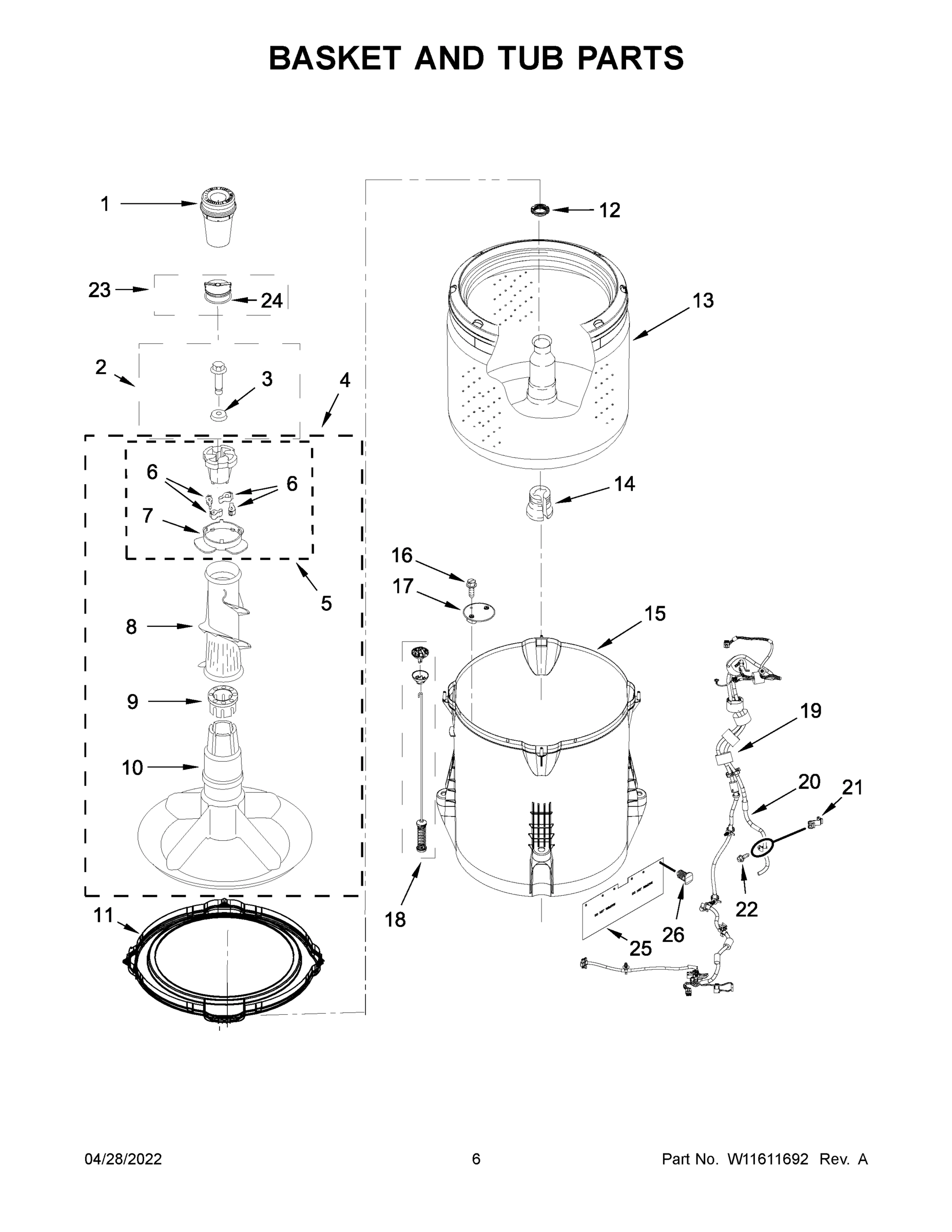 04 - BASKET AND TUB PARTS