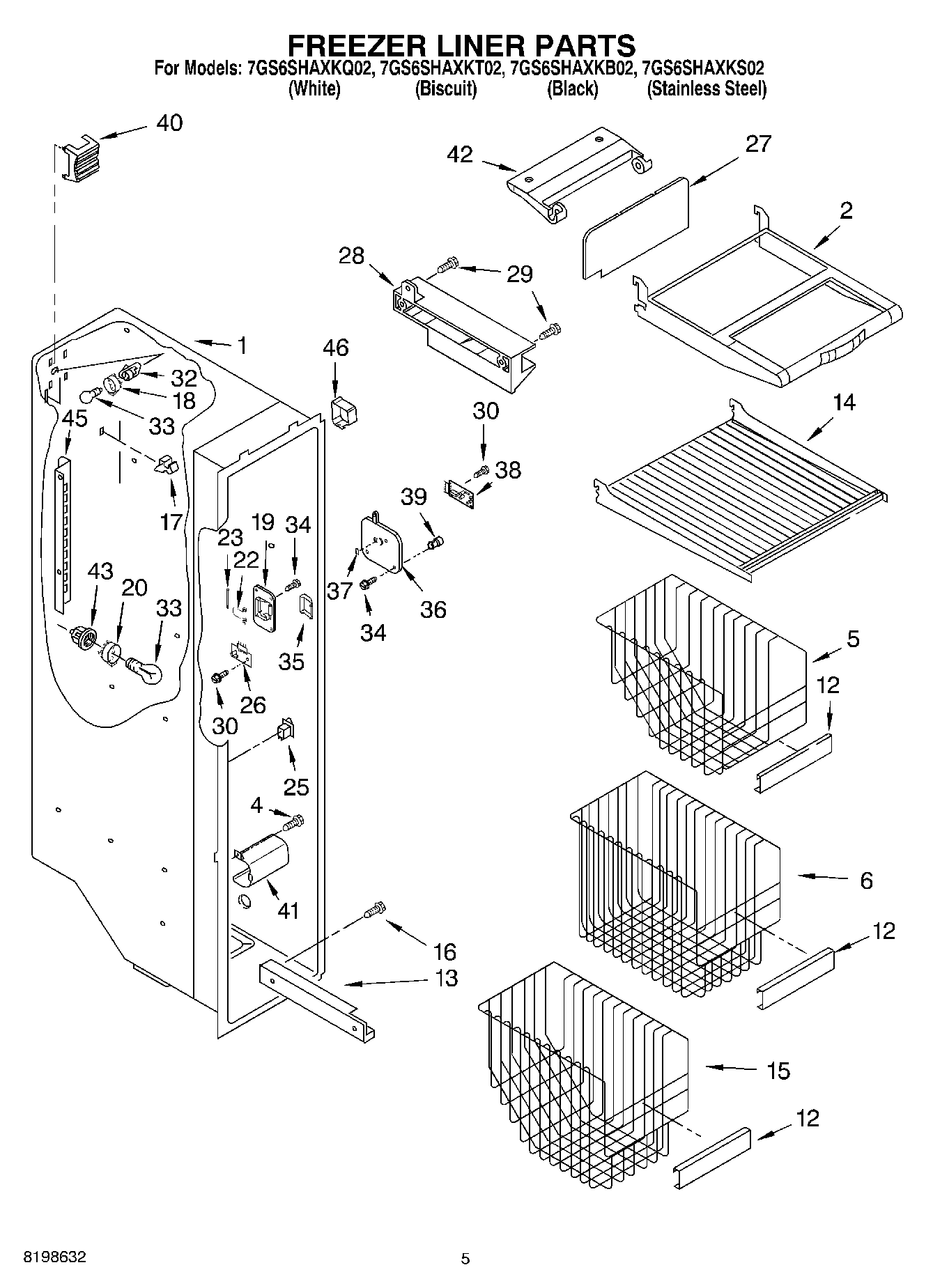 04 - FREEZER LINER PARTS