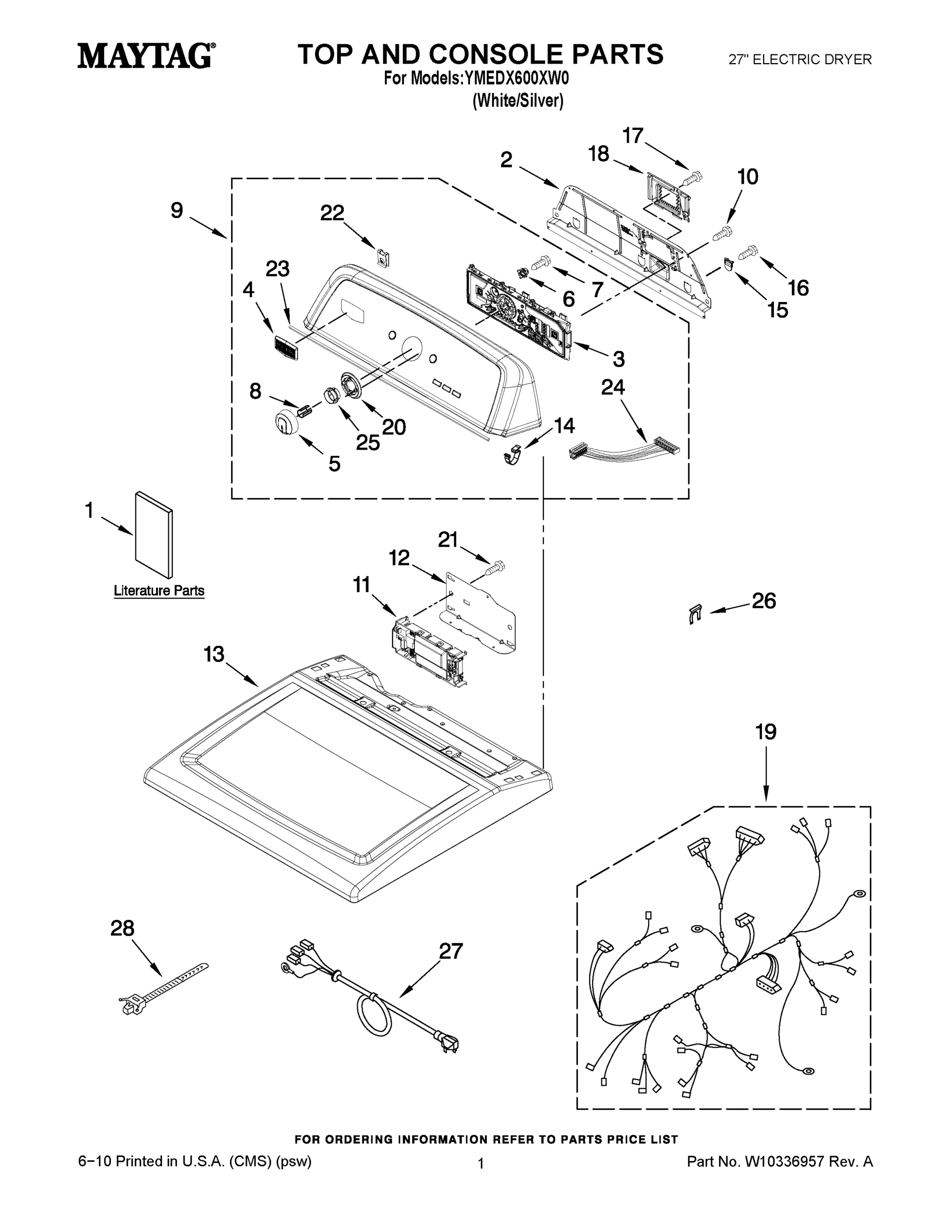 01 - TOP AND CONSOLE PARTS