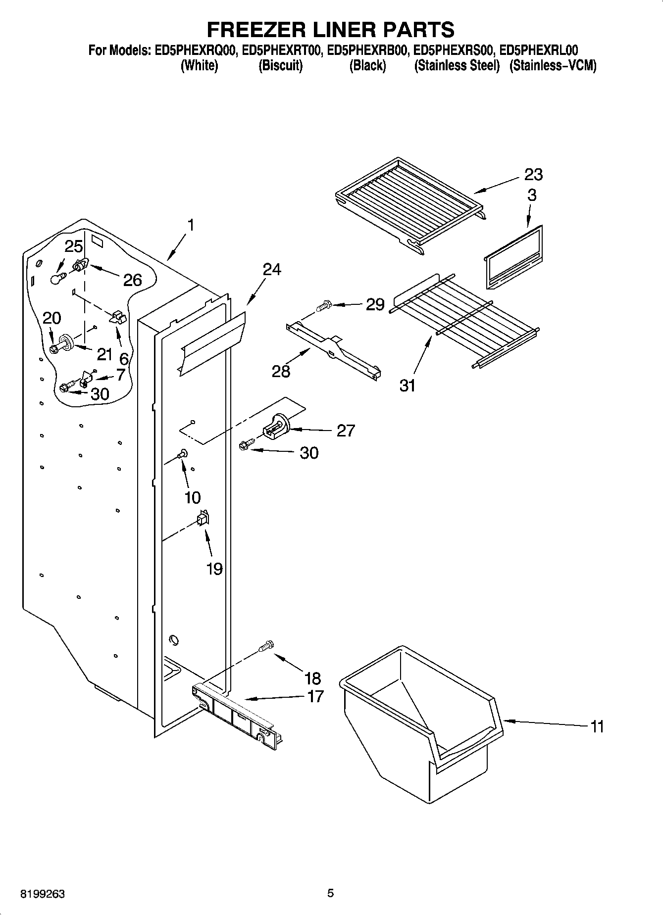 04 - FREEZER LINER PARTS