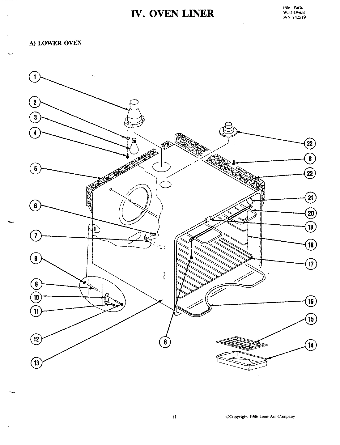 14 - OVEN LINER-LOWER (W205)