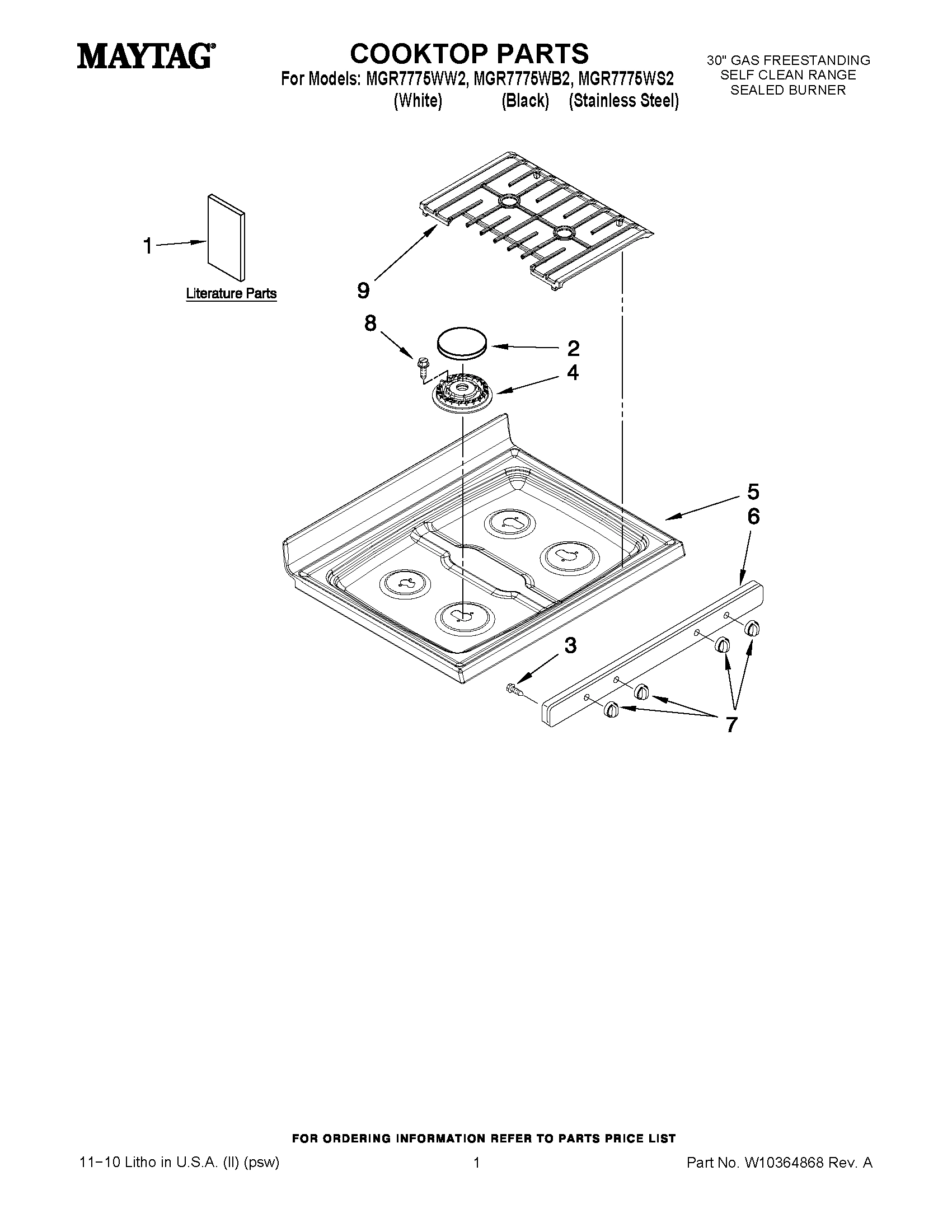 01 - COOKTOP PARTS