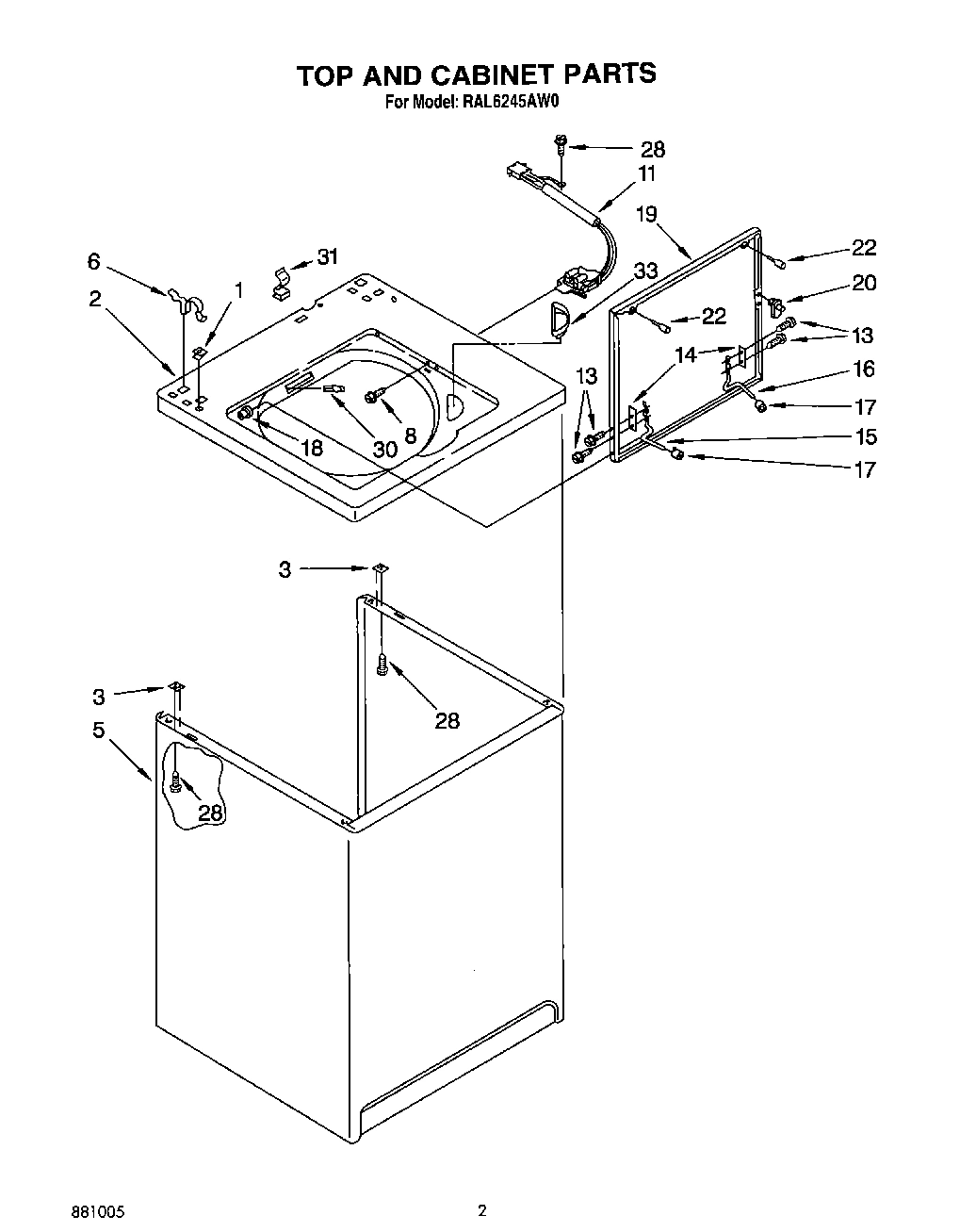 02 - TOP AND CABINET, LIT/OPTIONAL