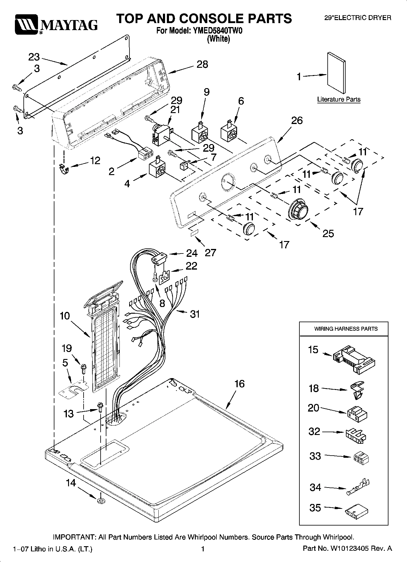 01 - TOP AND CONSOLE PARTS