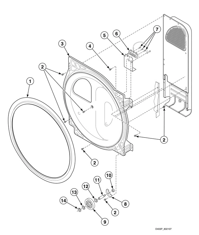 Rear Bulkhead, Felt Seal, Cylinder Roller And Terminal Block