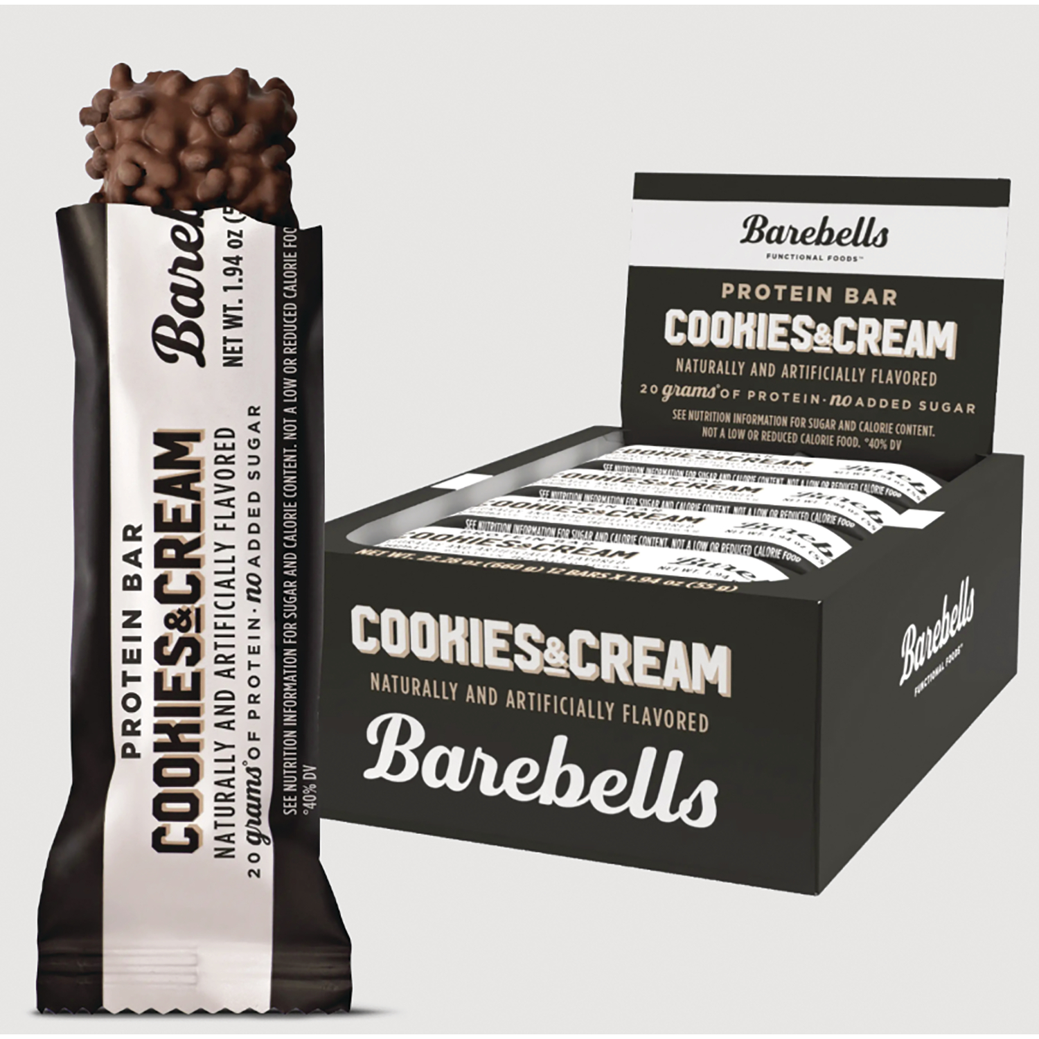 Barebells Cookies & Cream Protein Bar, 1.94 oz, 12 Bars/Box (B1020-USA) | Quill