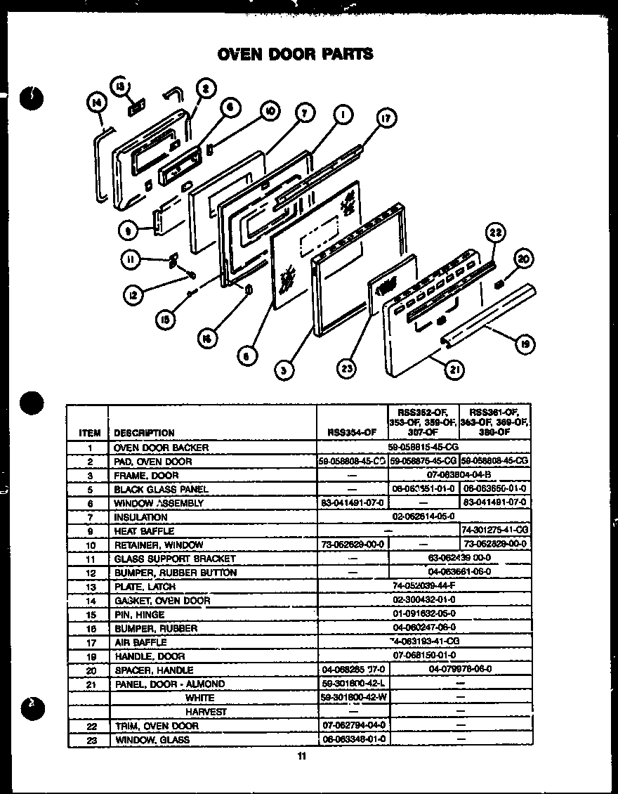 05 - OVEN DOOR PARTS