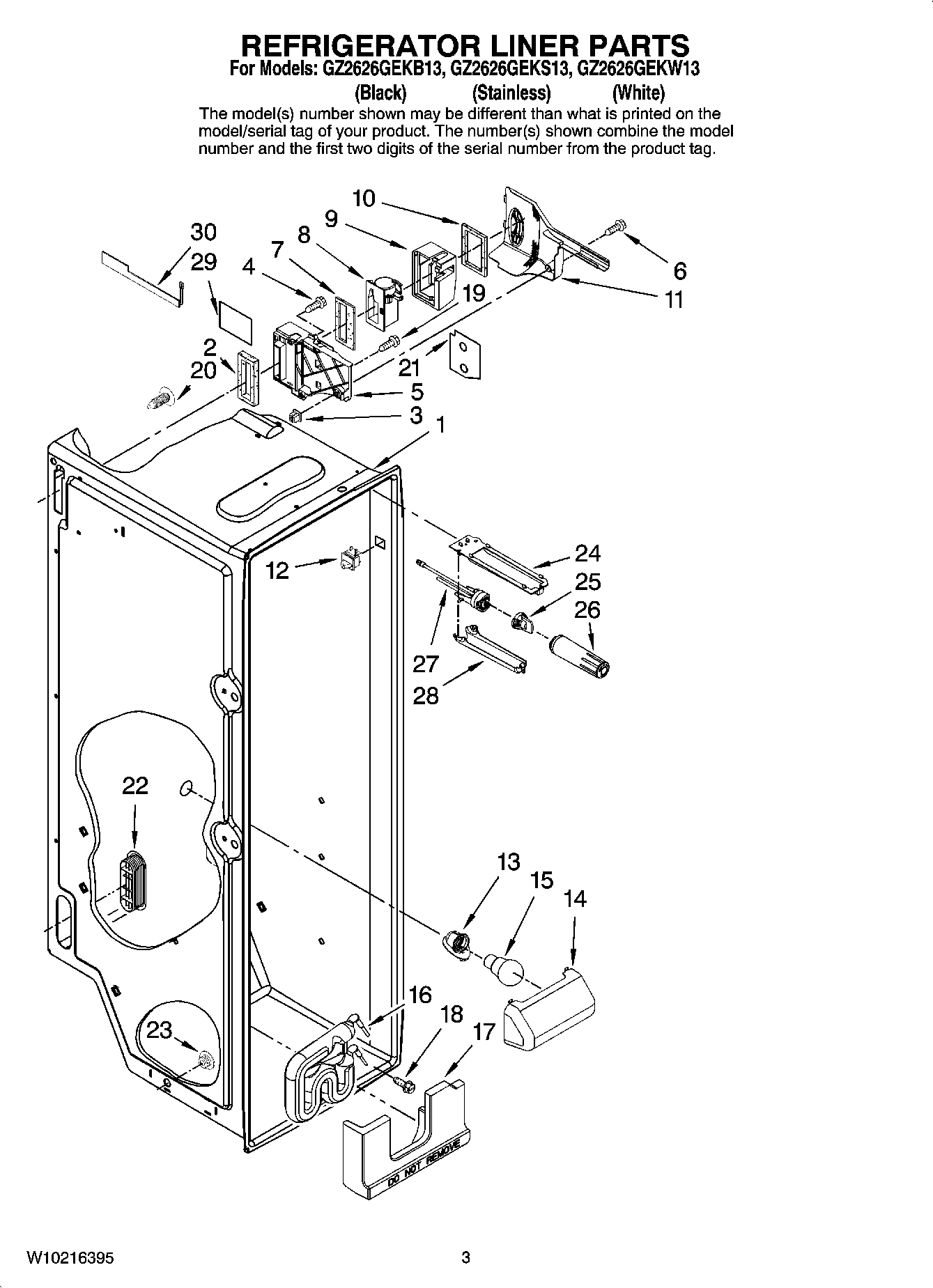 02 - REFRIGERATOR LINER PARTS