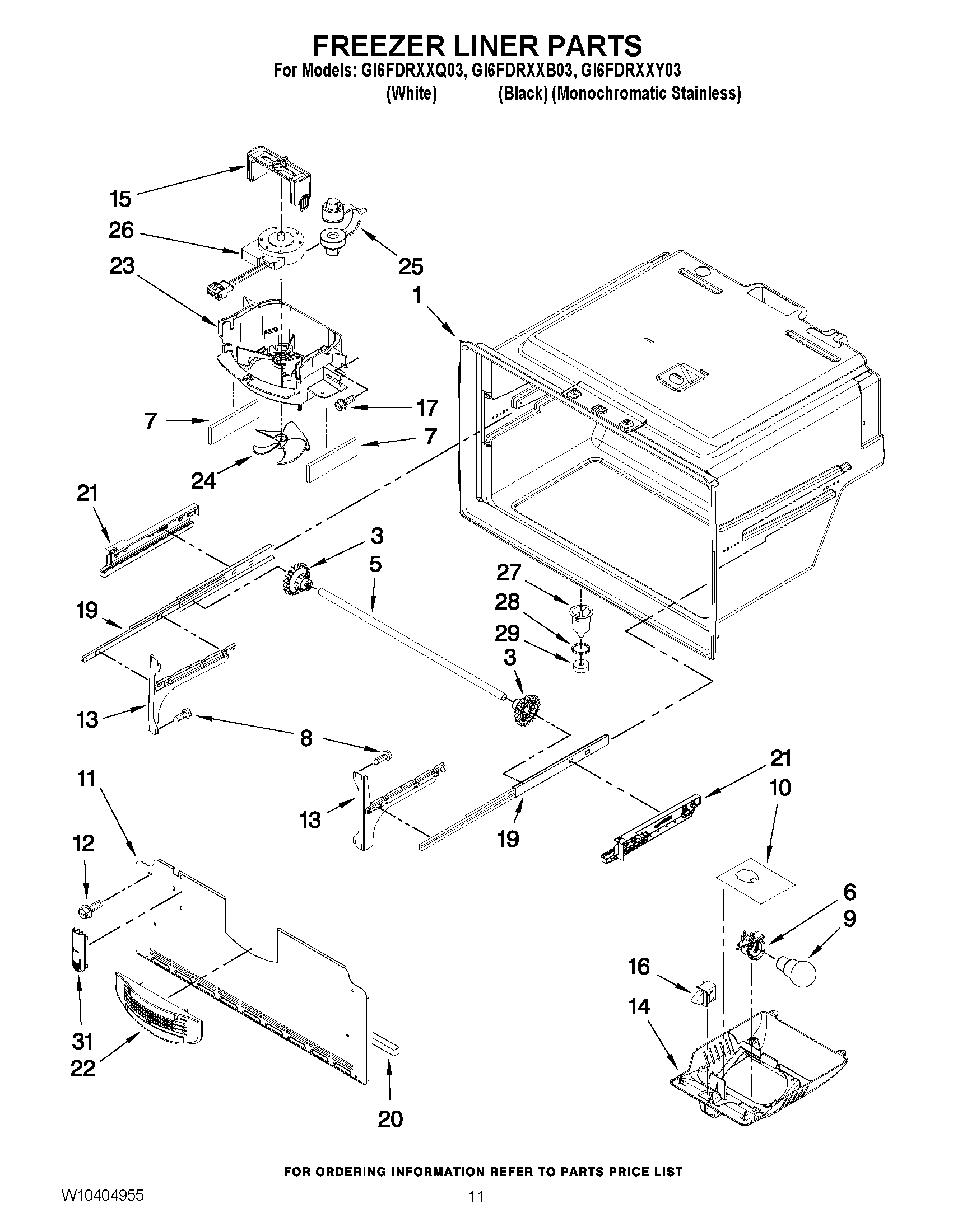 06 - FREEZER LINER PARTS