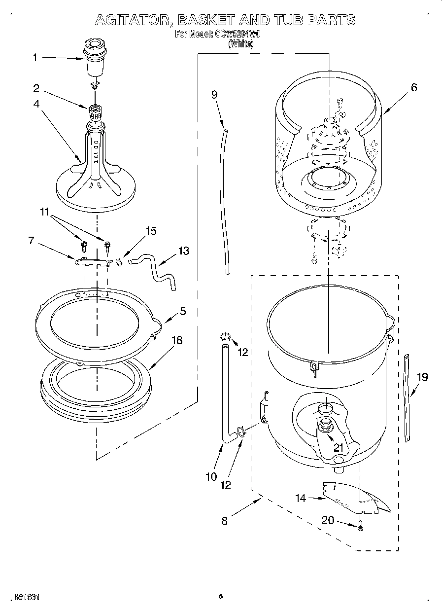 03 - AGITATOR, BASKET AND TUB