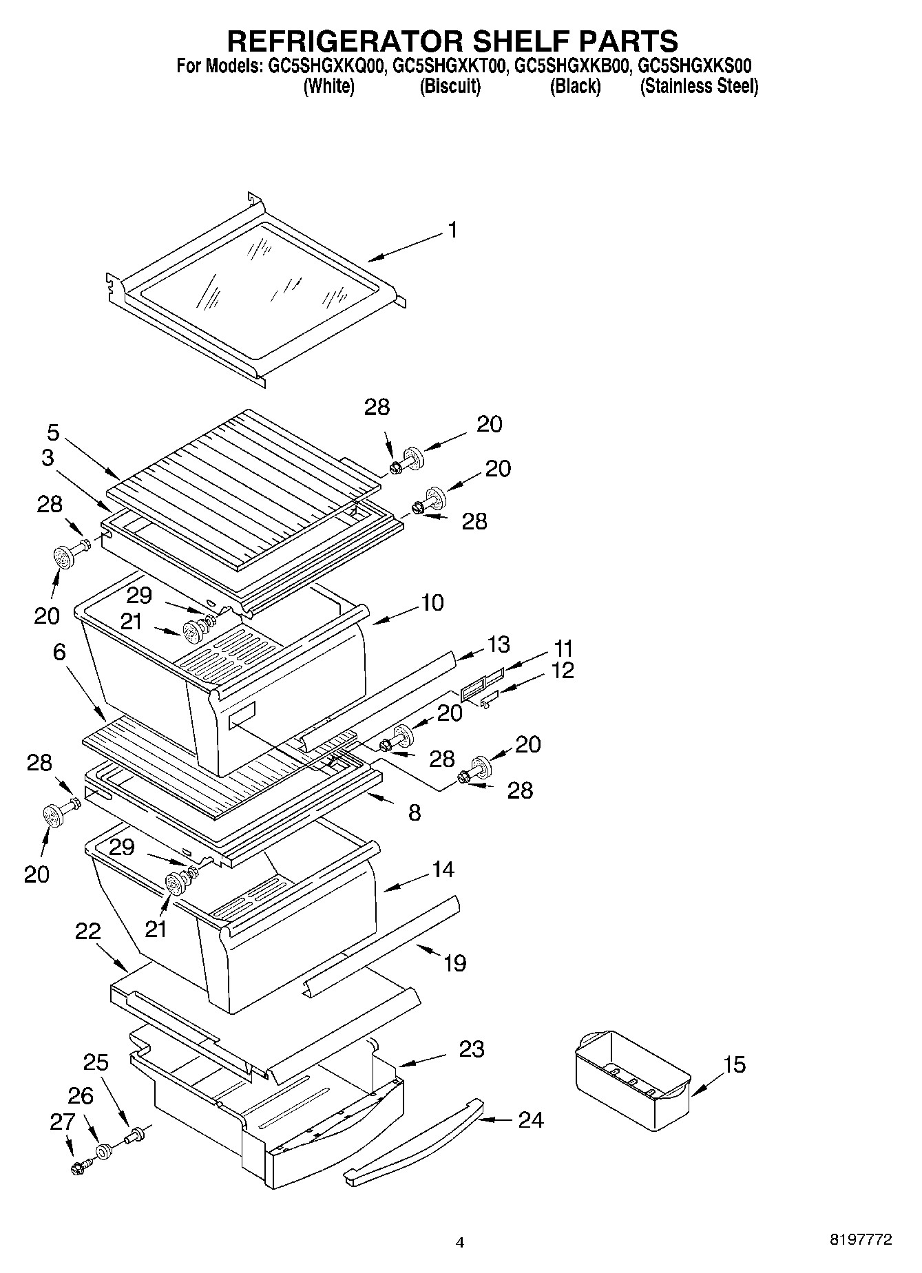 03 - REFRIGERATOR SHELF PARTS