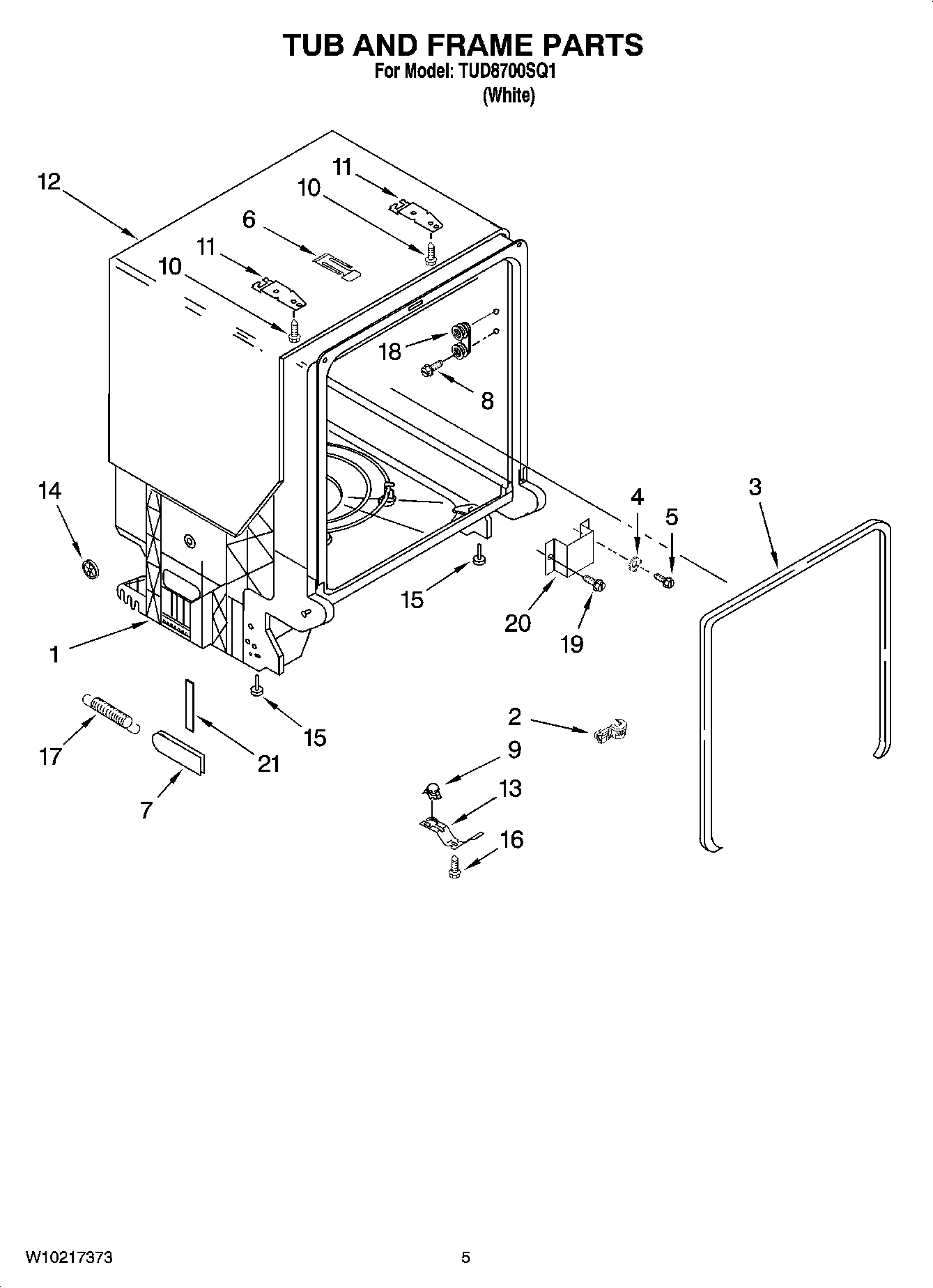 05 - TUB AND FRAME PARTS