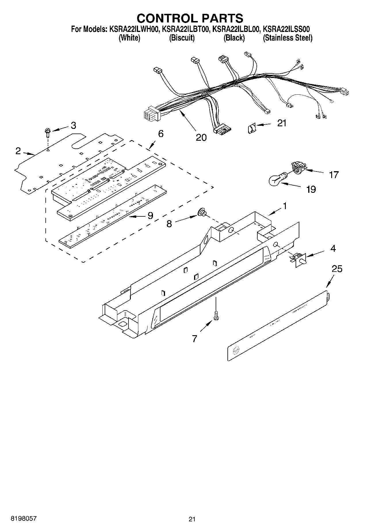 12 - CONTROL PARTS, PARTS NOT ILLUSTRATED