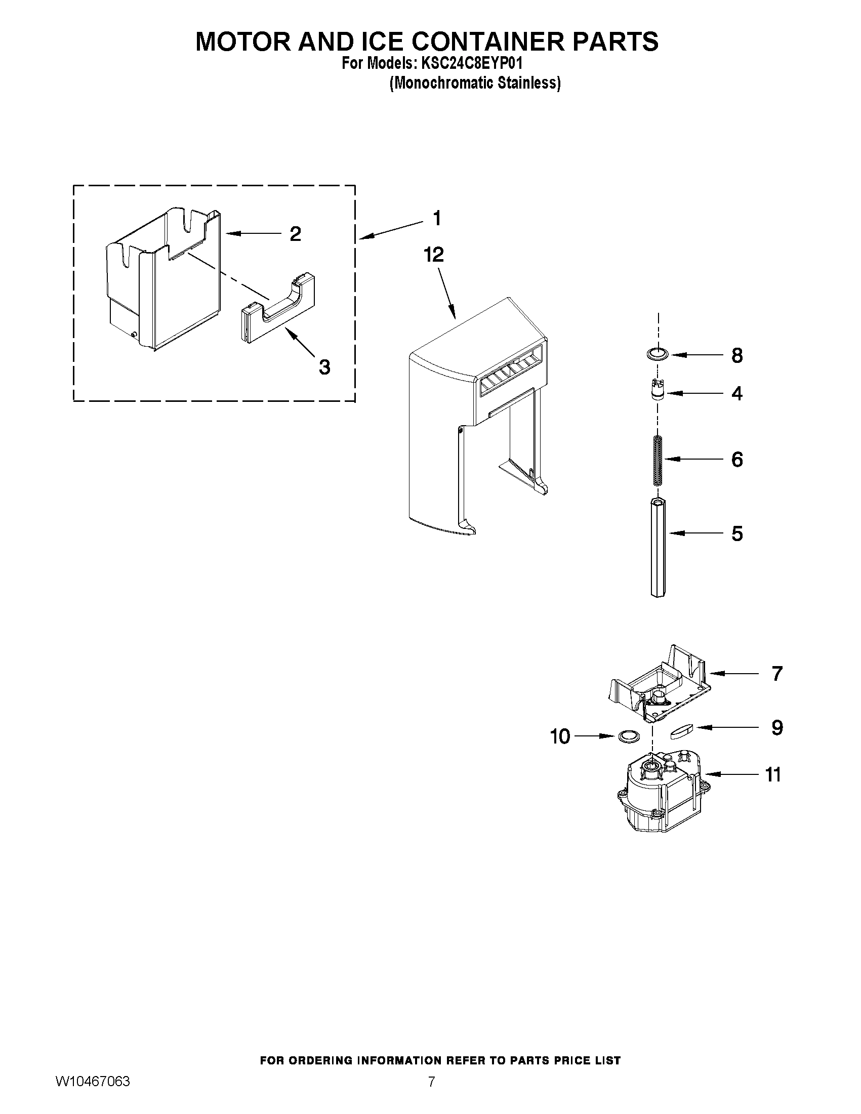 05 - MOTOR AND ICE CONTAINER PARTS