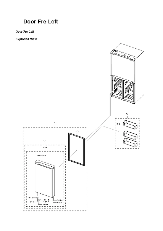 LEFT FREEZER DOOR PARTS