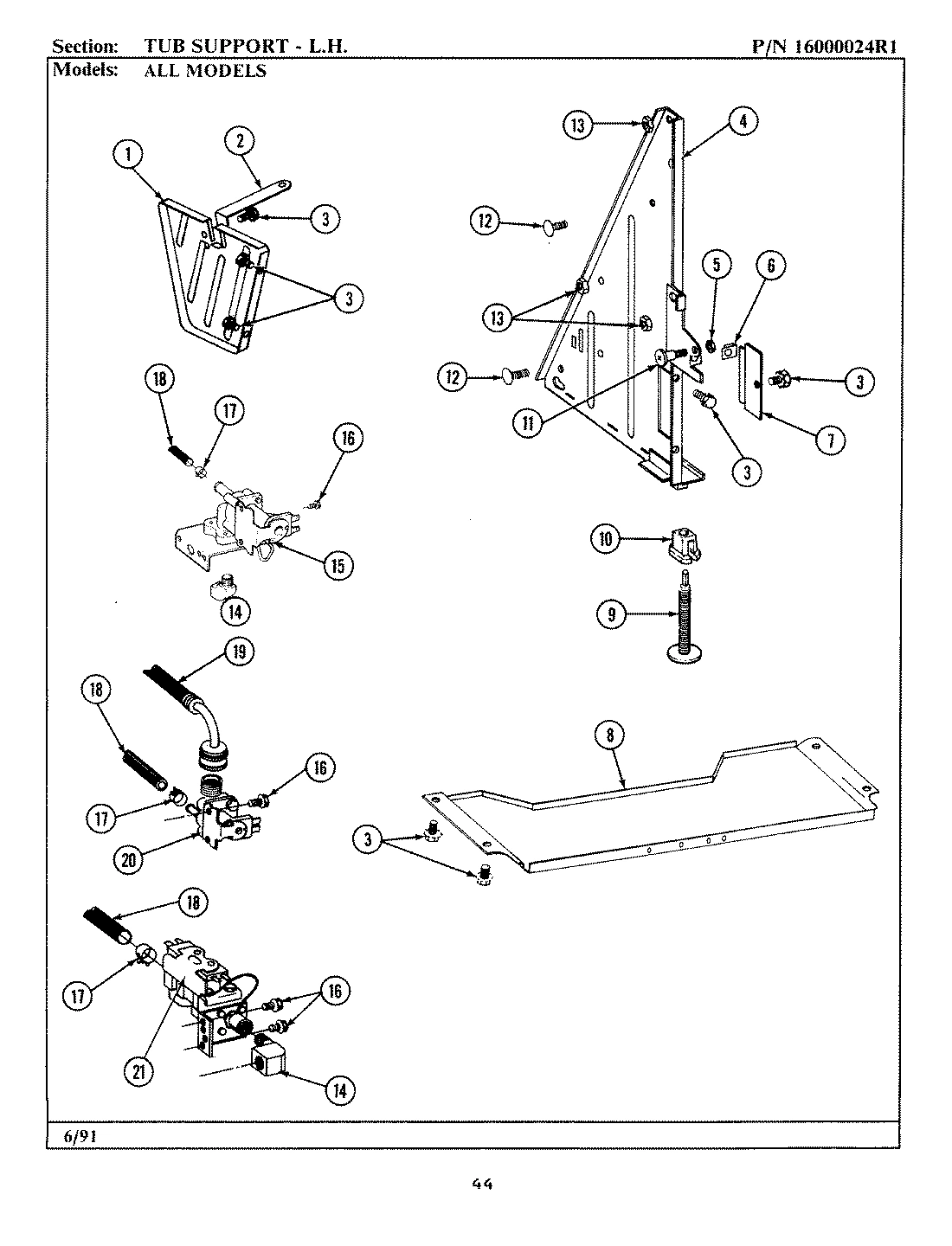 18 - TUB SUPPORT (LEFT)