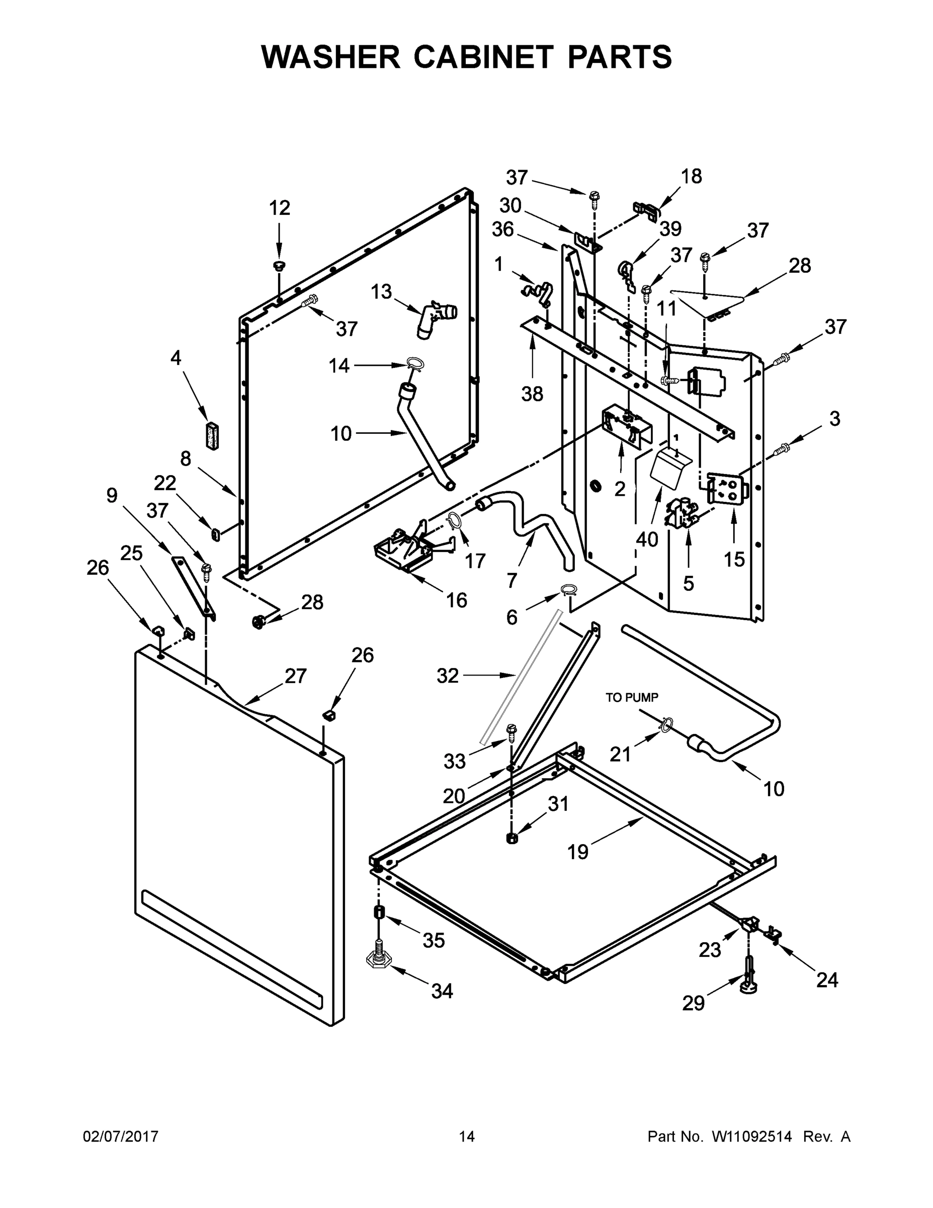 08 - WASHER CABINET PARTS