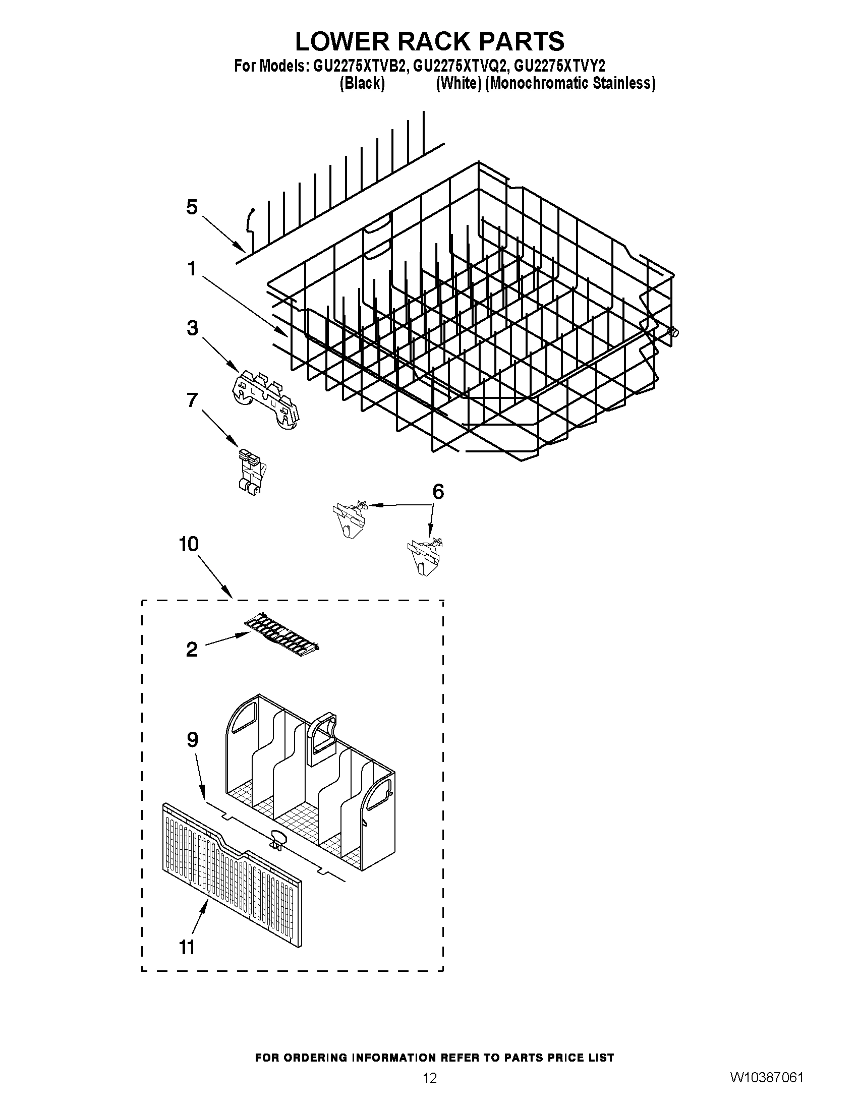 10 - LOWER RACK PARTS