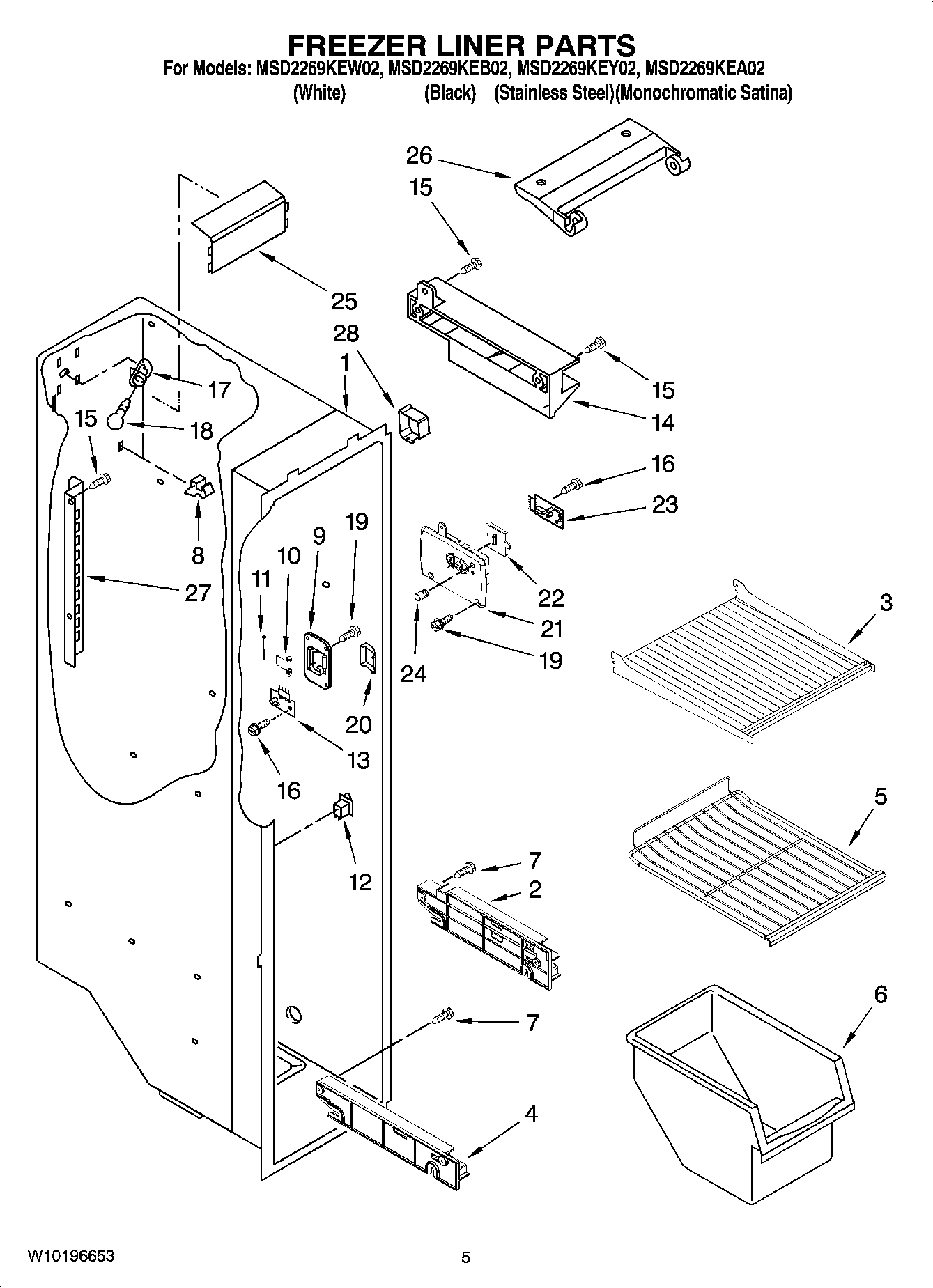 04 - FREEZER LINER PARTS