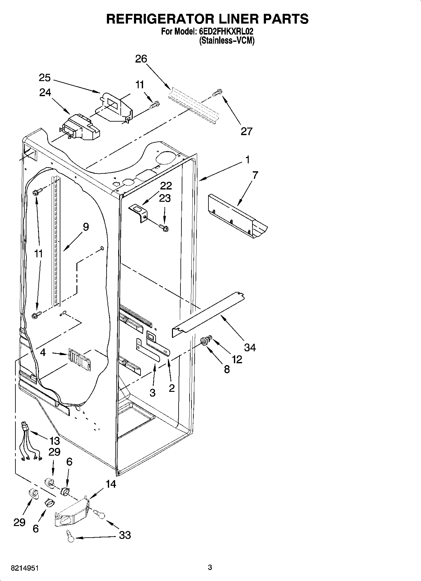 02 - REFRIGERATOR LINER PARTS