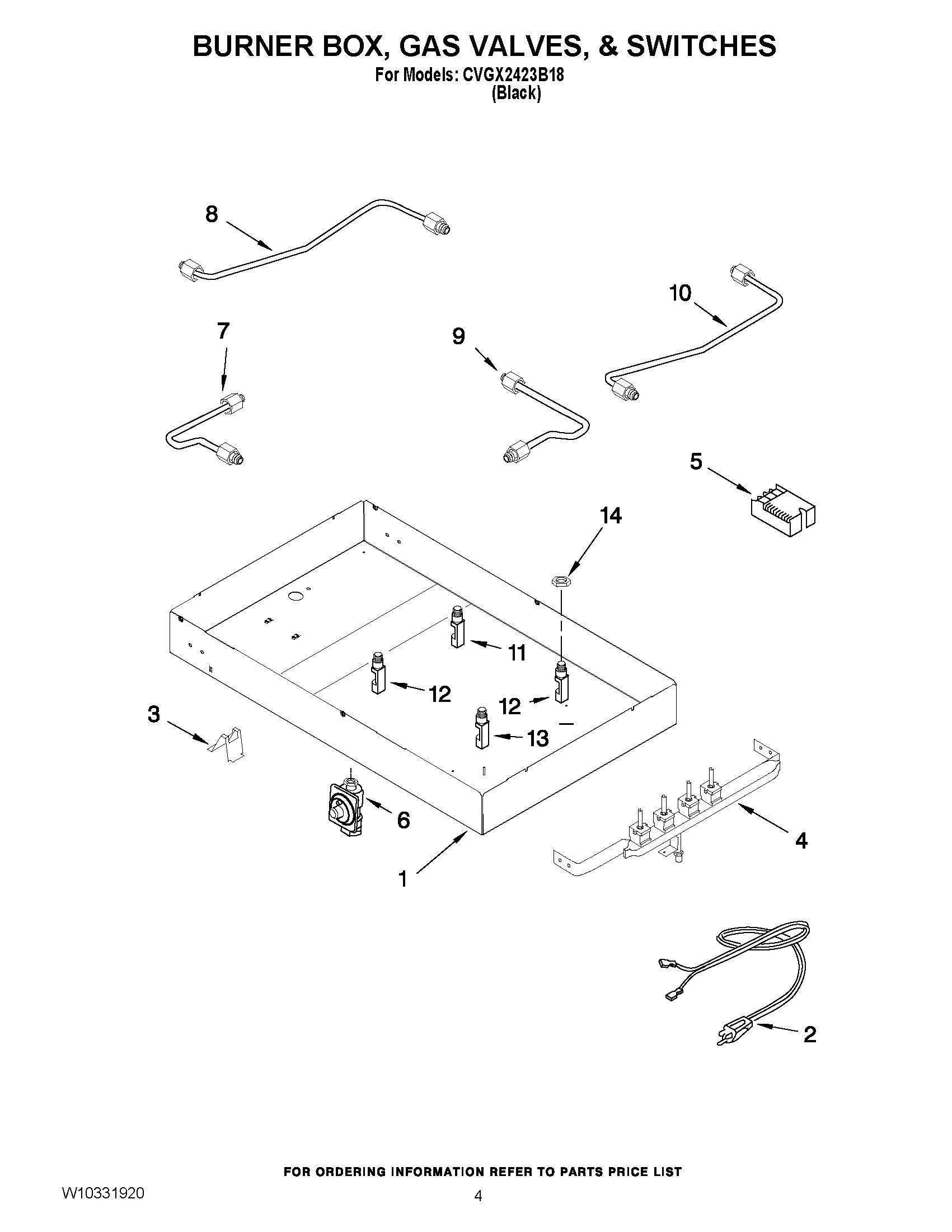 03 - BURNER BOX, GAS VALVES, & SWITCHES