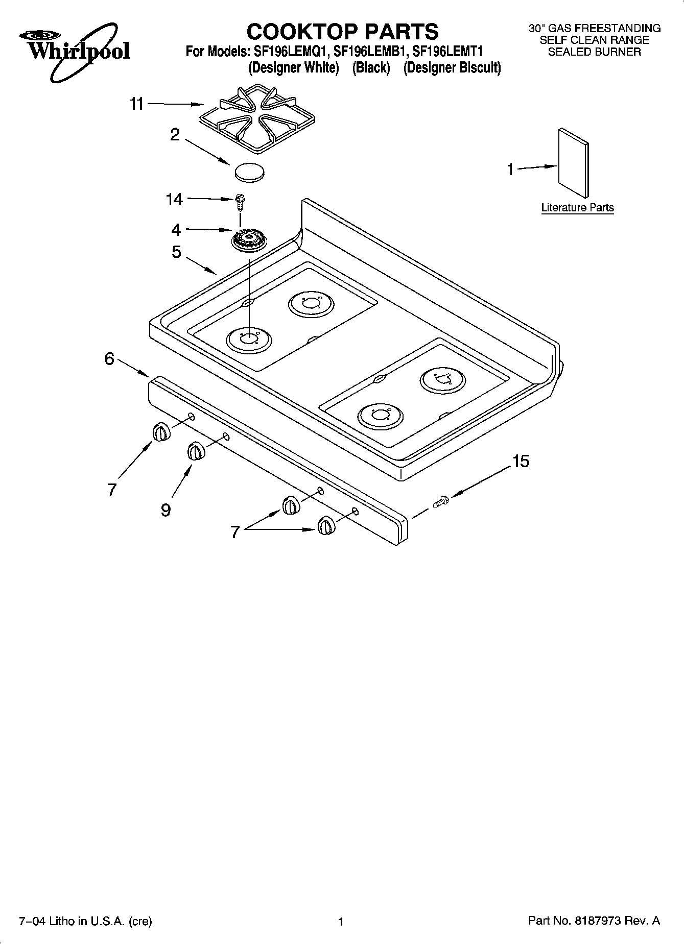 01 - COOKTOP PARTS