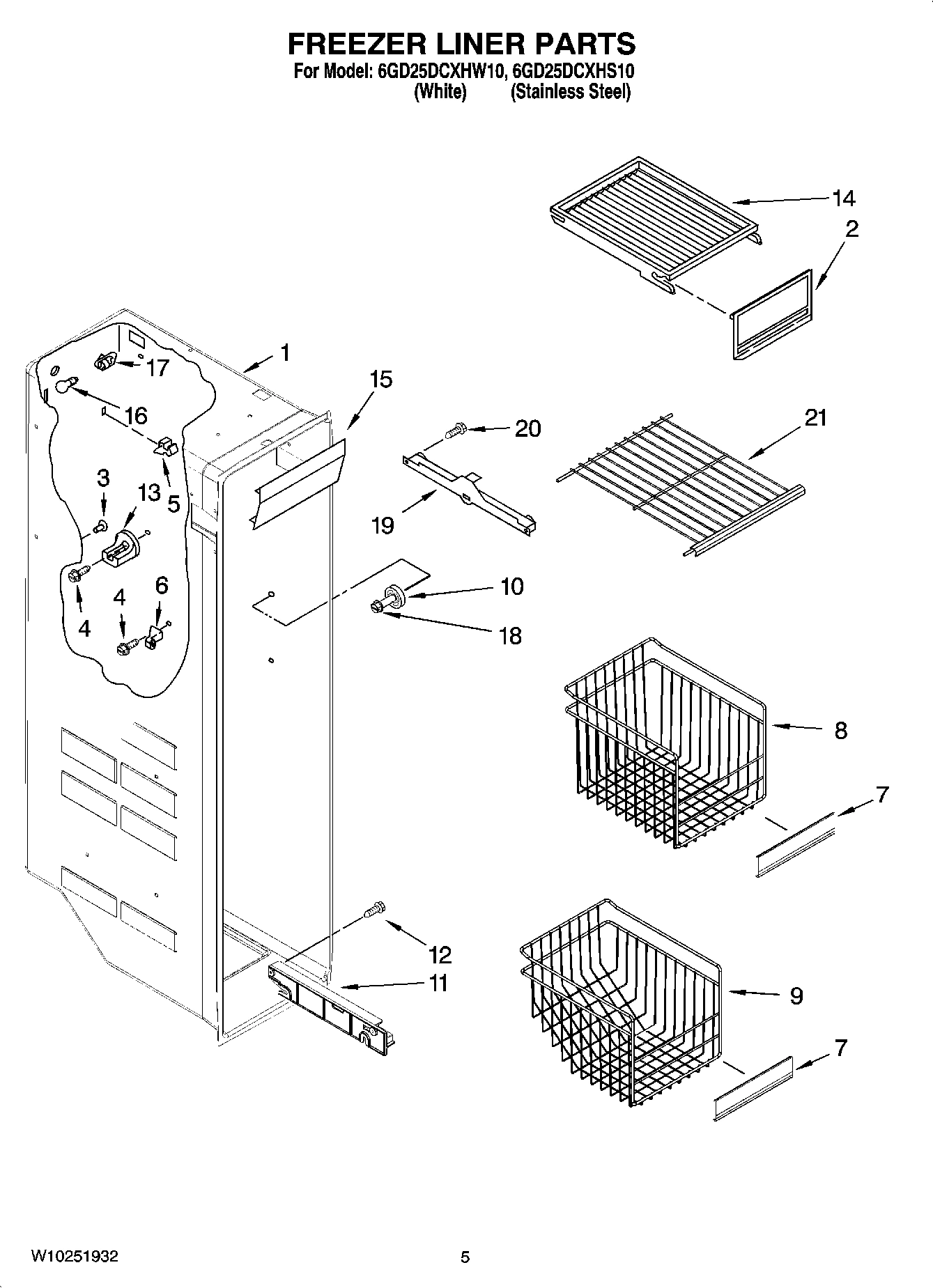 04 - FREEZER LINER PARTS