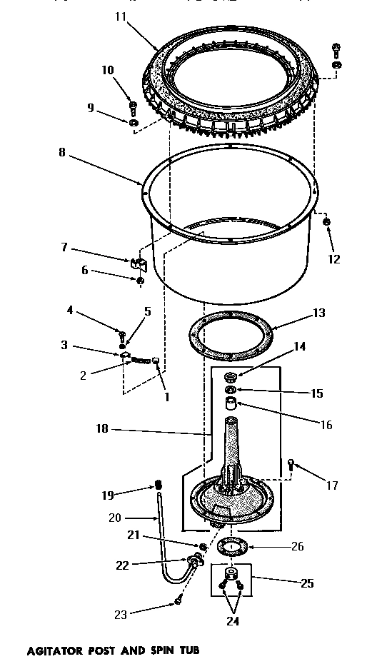06 - AGITATOR POST & SPIN TUB