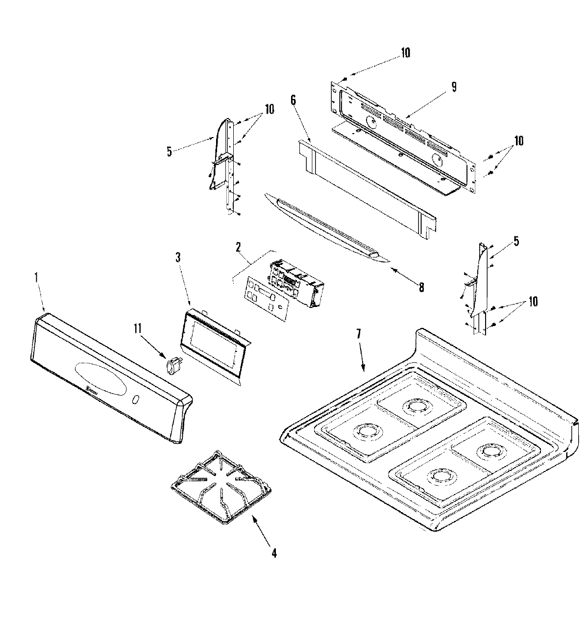 03 - CONTROL PANEL/TOP ASSEMBLY