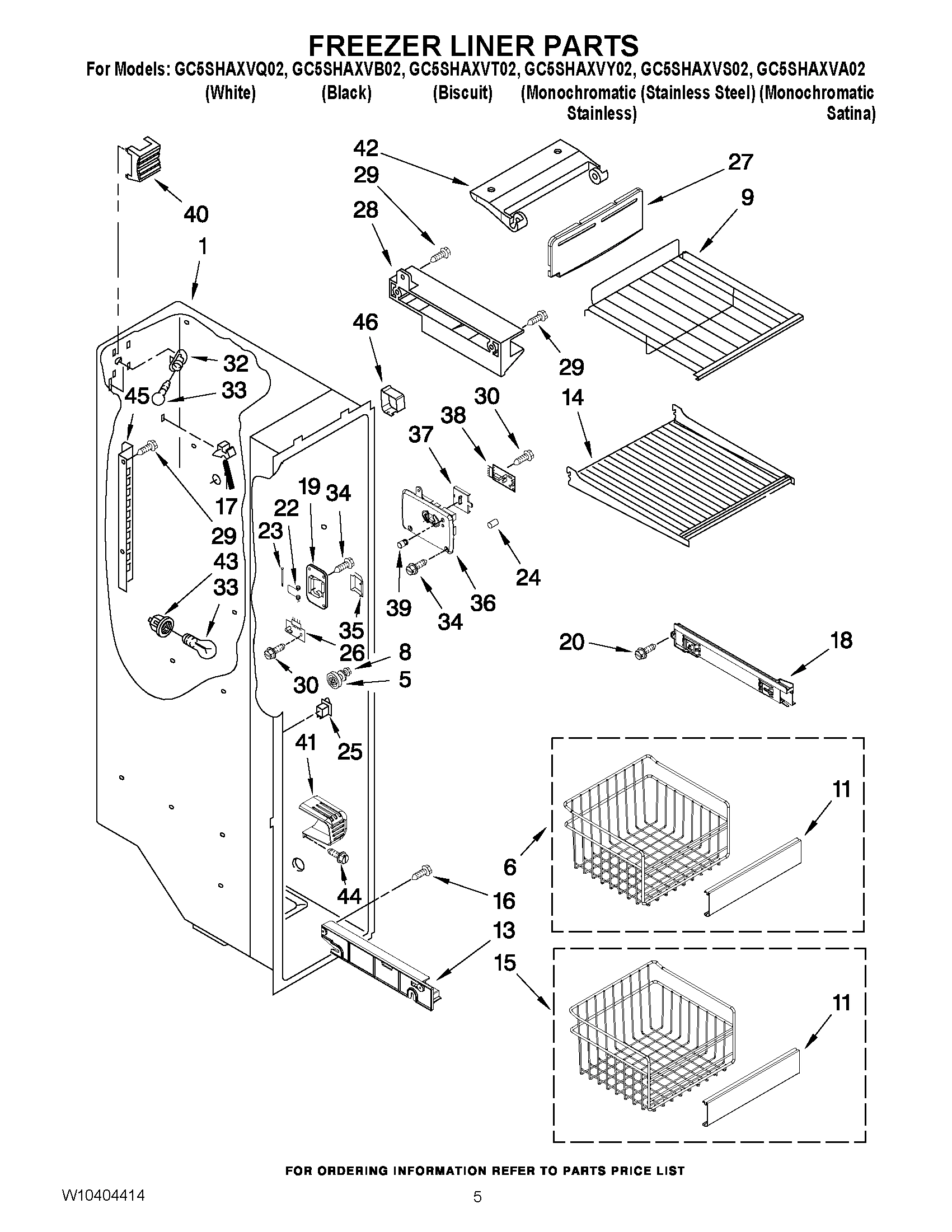 04 - FREEZER LINER PARTS