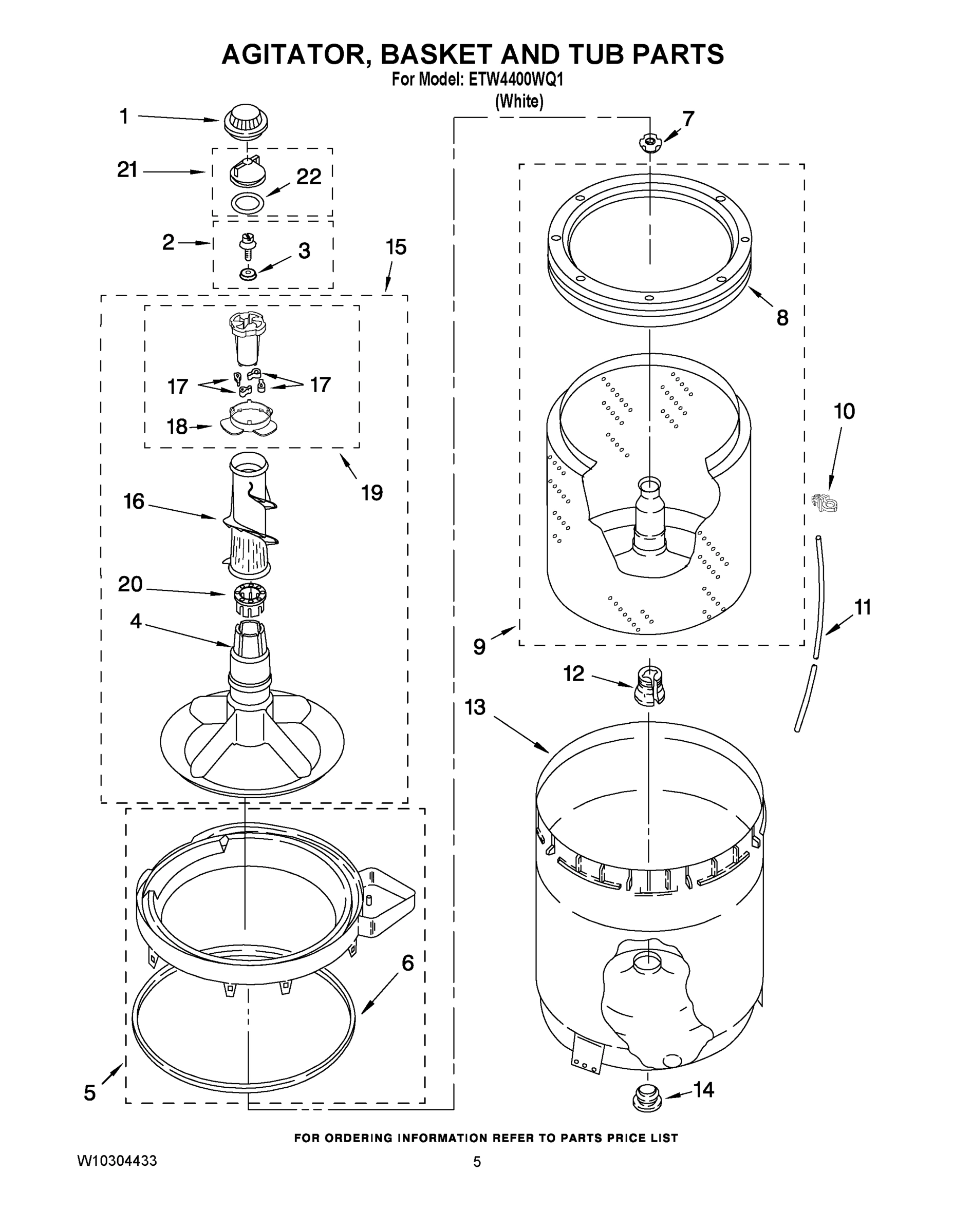 03 - AGITATOR, BASKET AND TUB PARTS