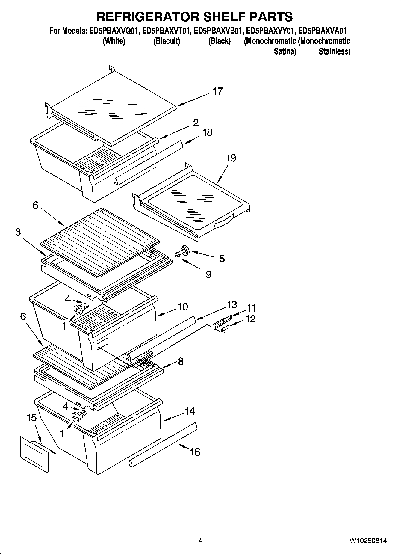 03 - REFRIGERATOR SHELF PARTS