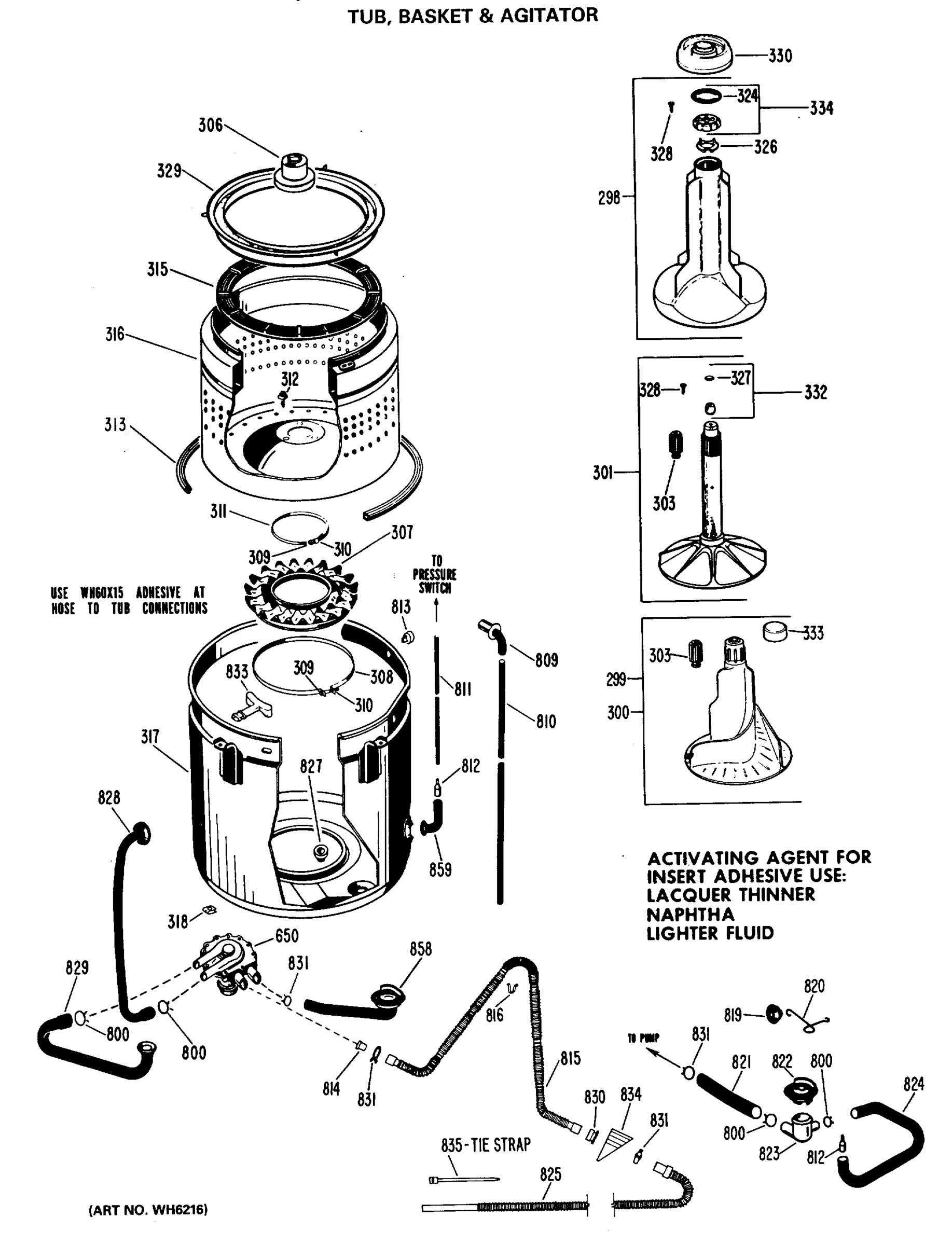 TUB, BASKET & AGITATOR