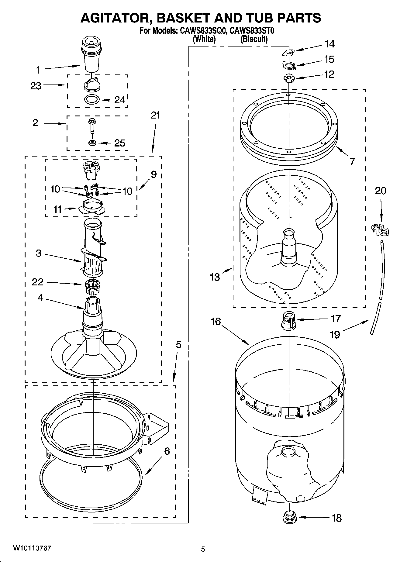 03 - AGITATOR, BASKET AND TUB PARTS