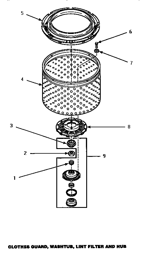 05 - CLOTHES GUARD/WASHTUB/LINT FILTER & HUB