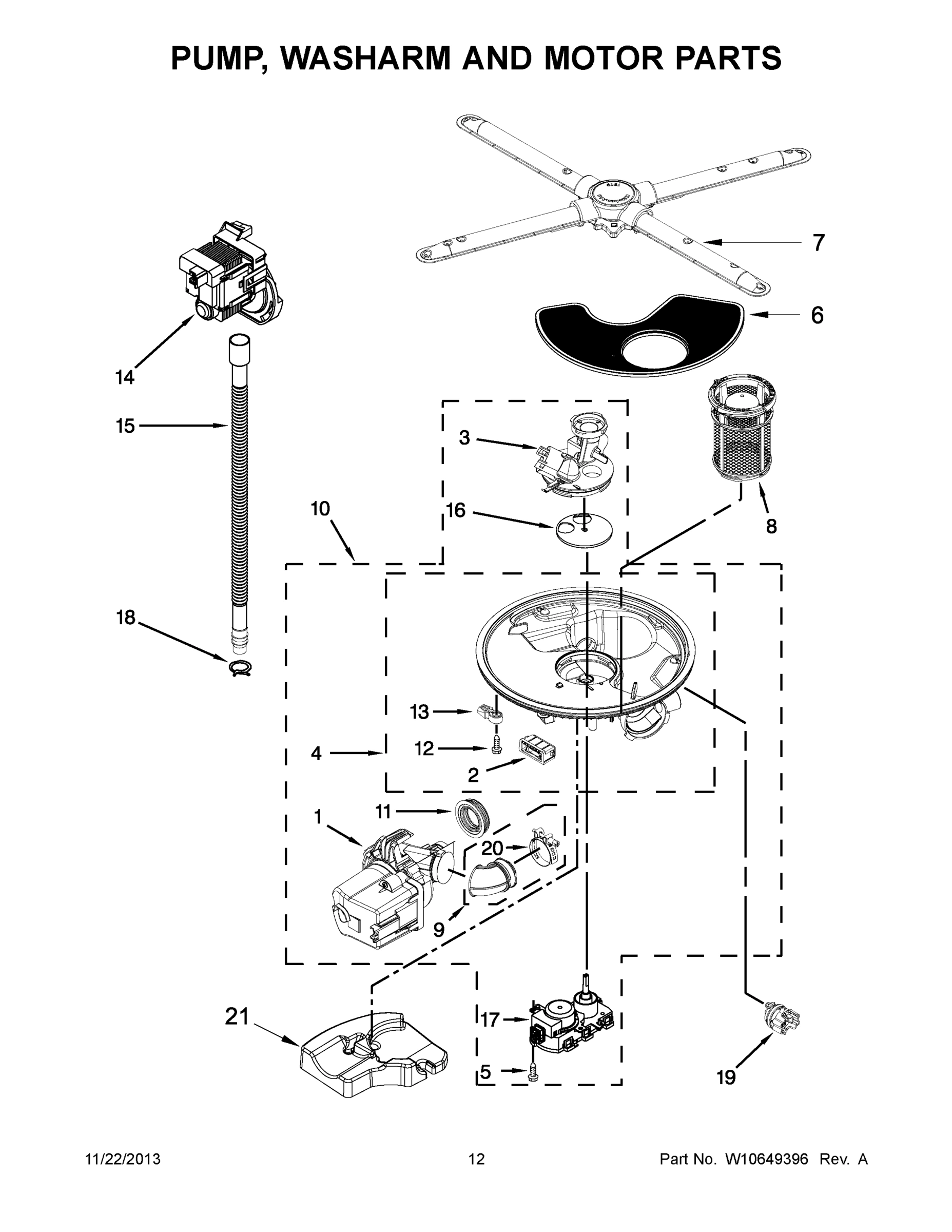 07 - PUMP, WASHARM AND MOTOR PARTS