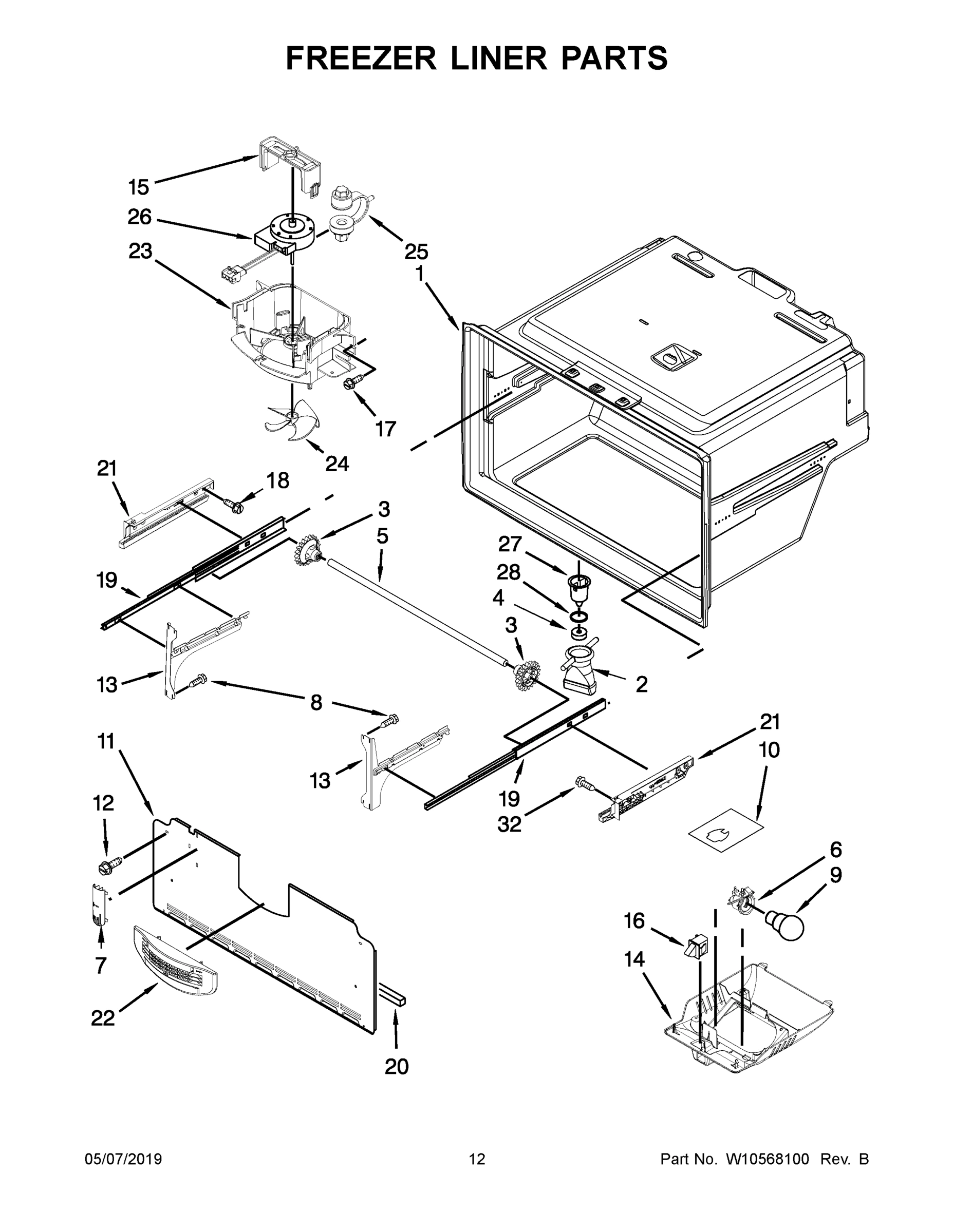 07 - FREEZER LINER PARTS