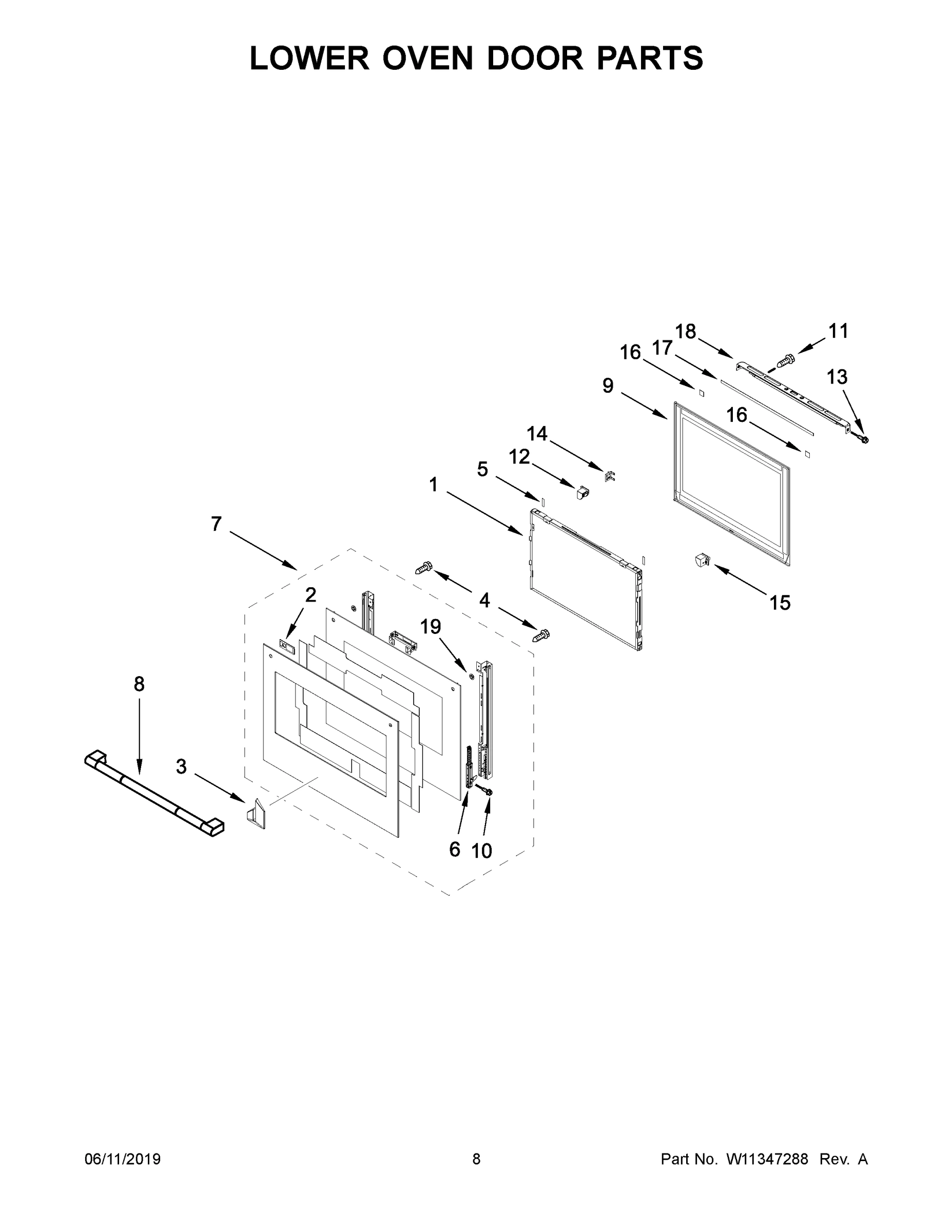 05 - LOWER OVEN DOOR PARTS