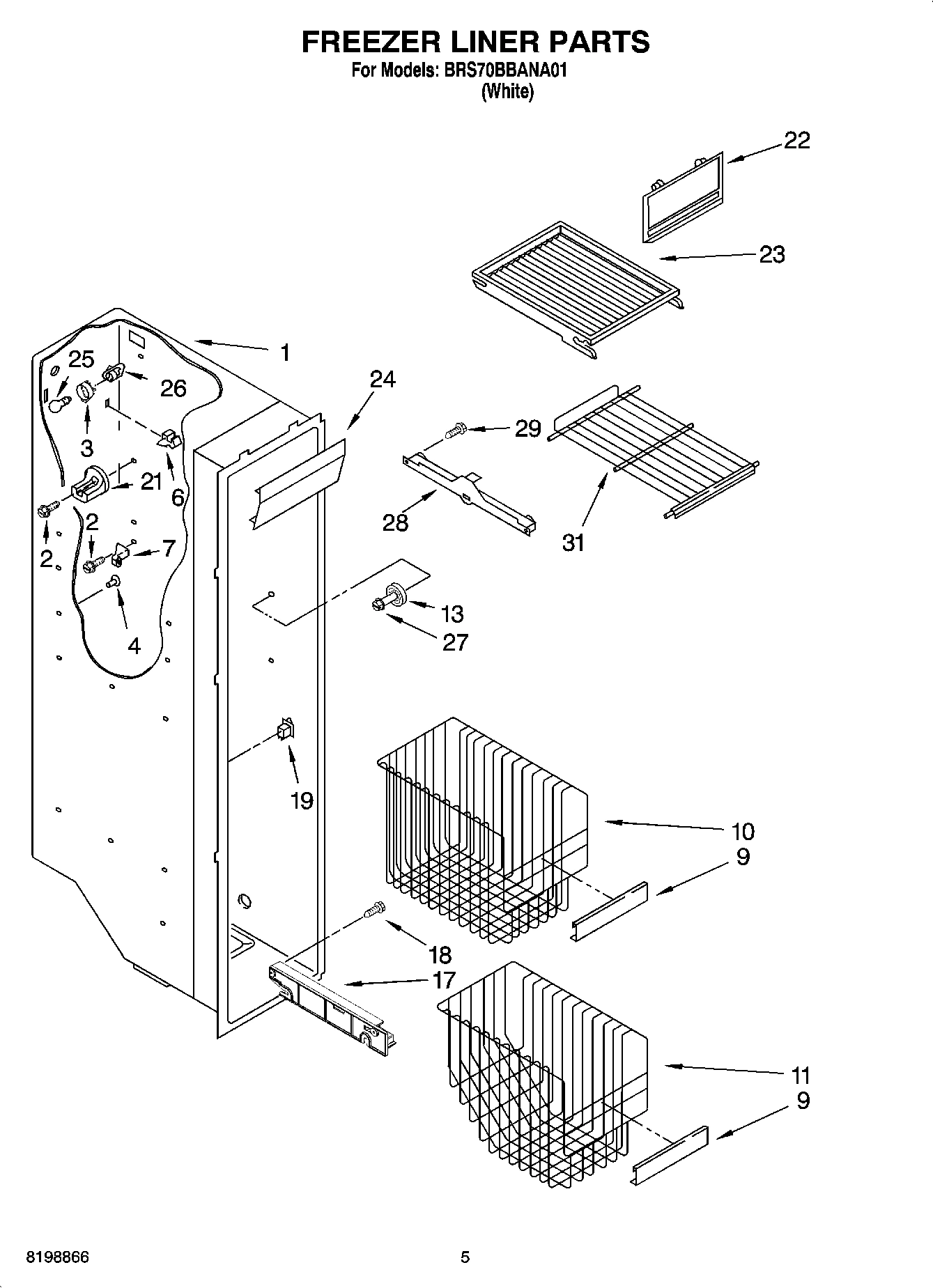 04 - FREEZER LINER PARTS