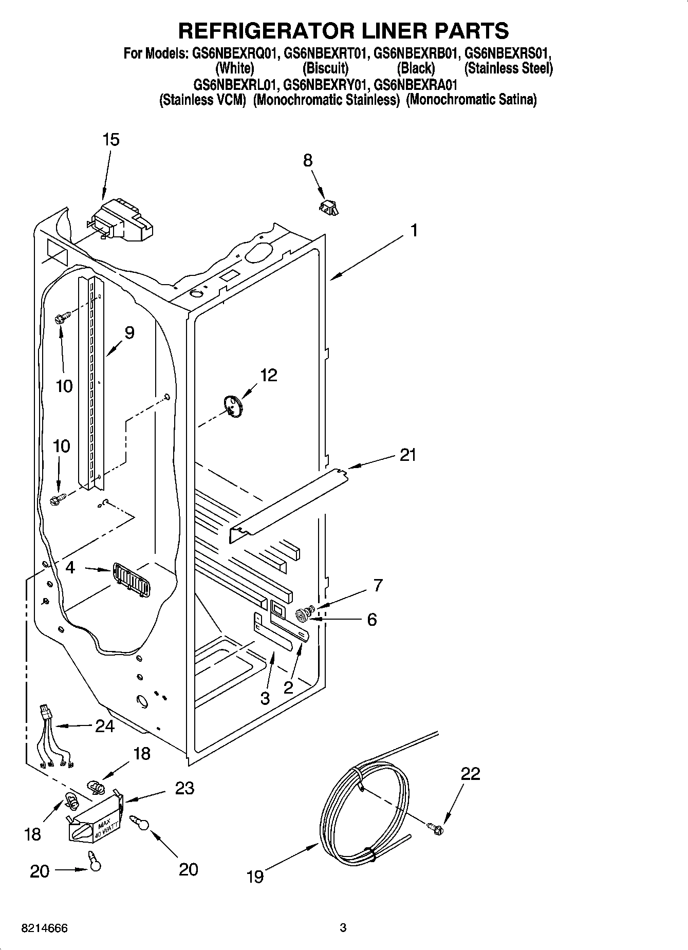 02 - REFRIGERATOR LINER PARTS