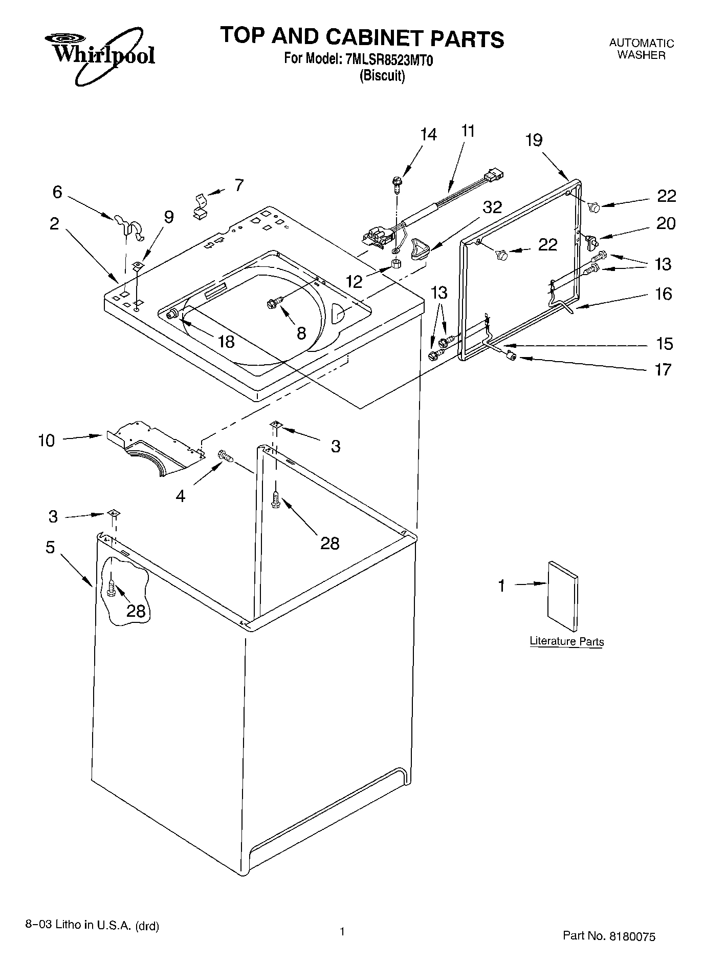 01 - TOP AND CABINET PARTS