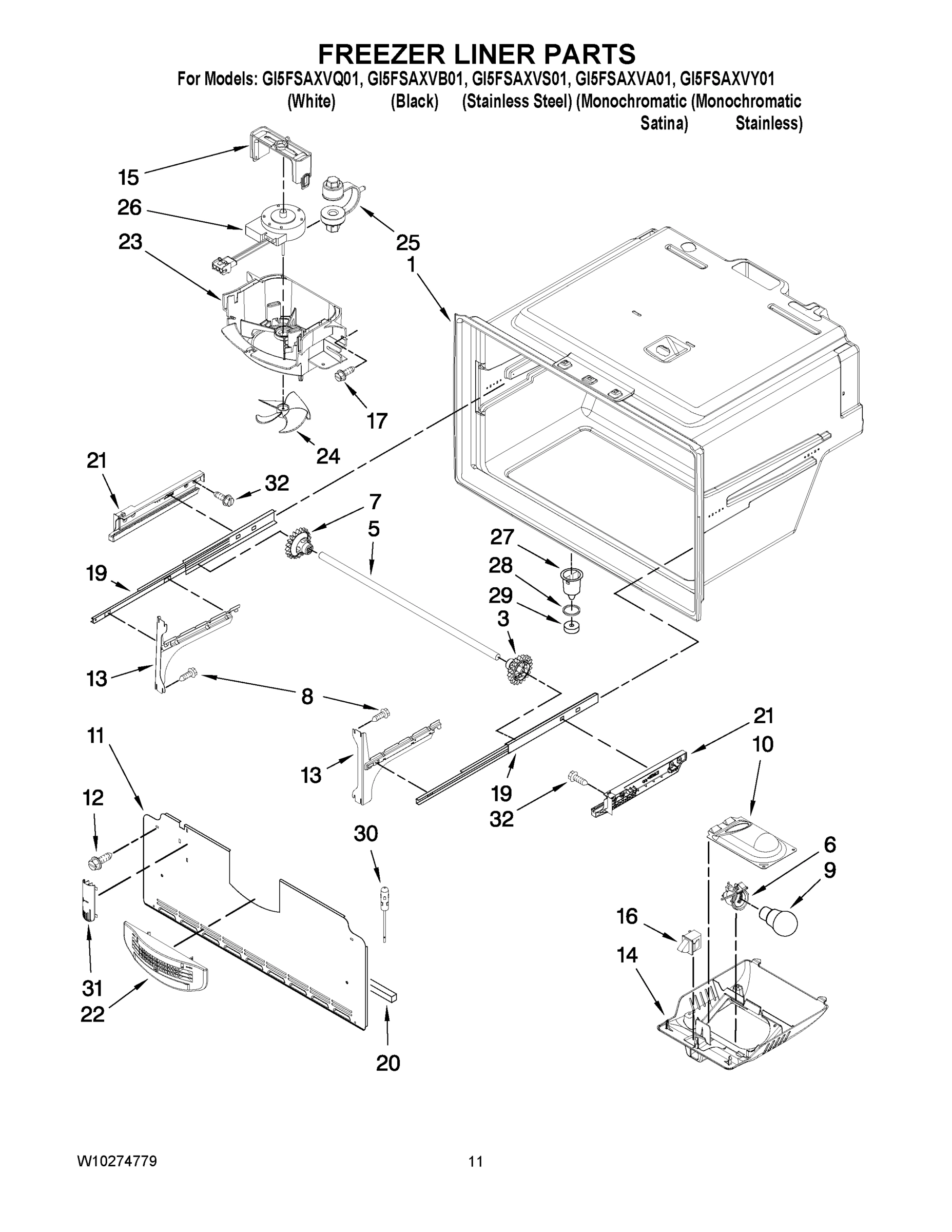 06 - FREEZER LINER PARTS