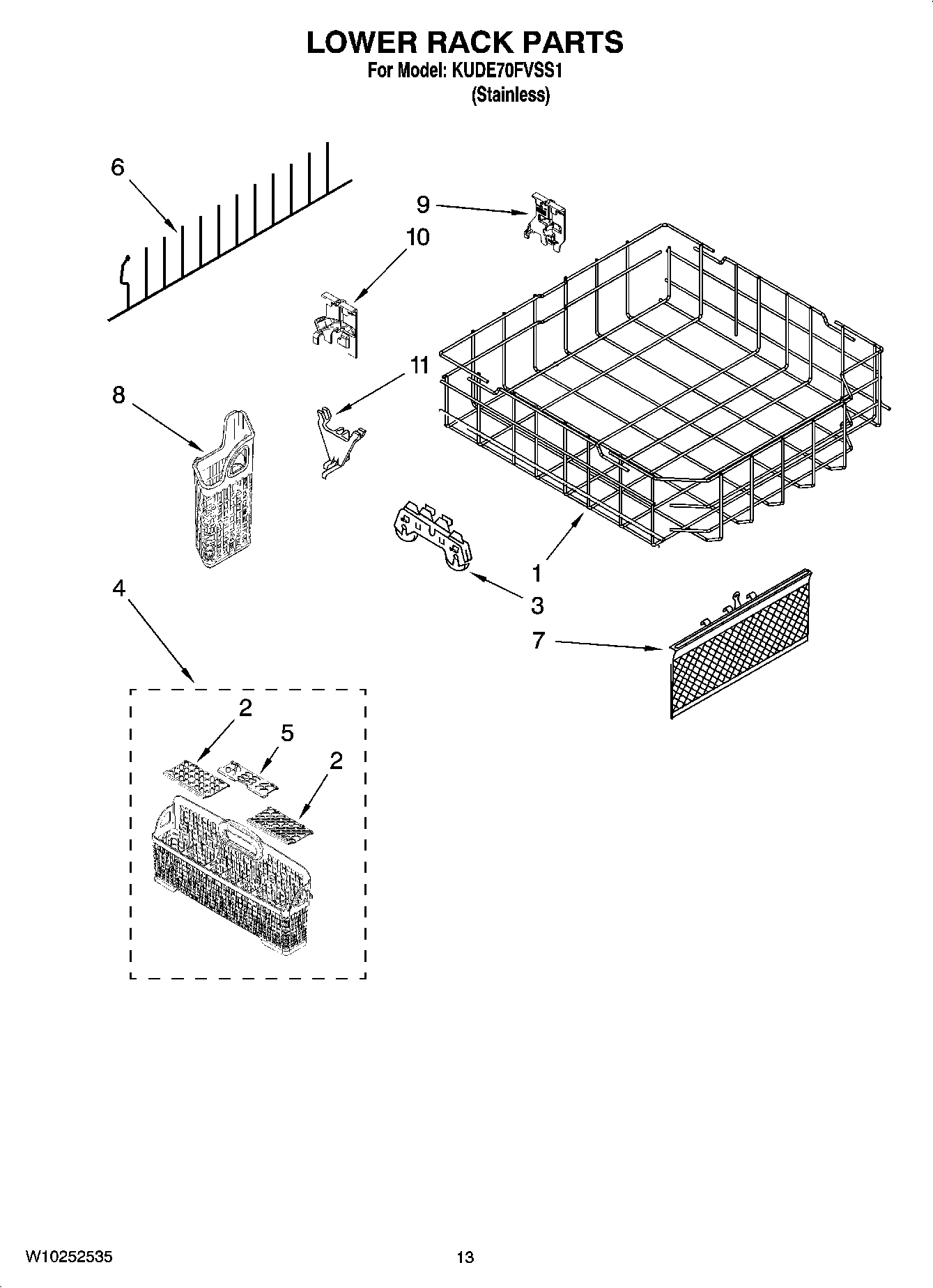 10 - LOWER RACK PARTS