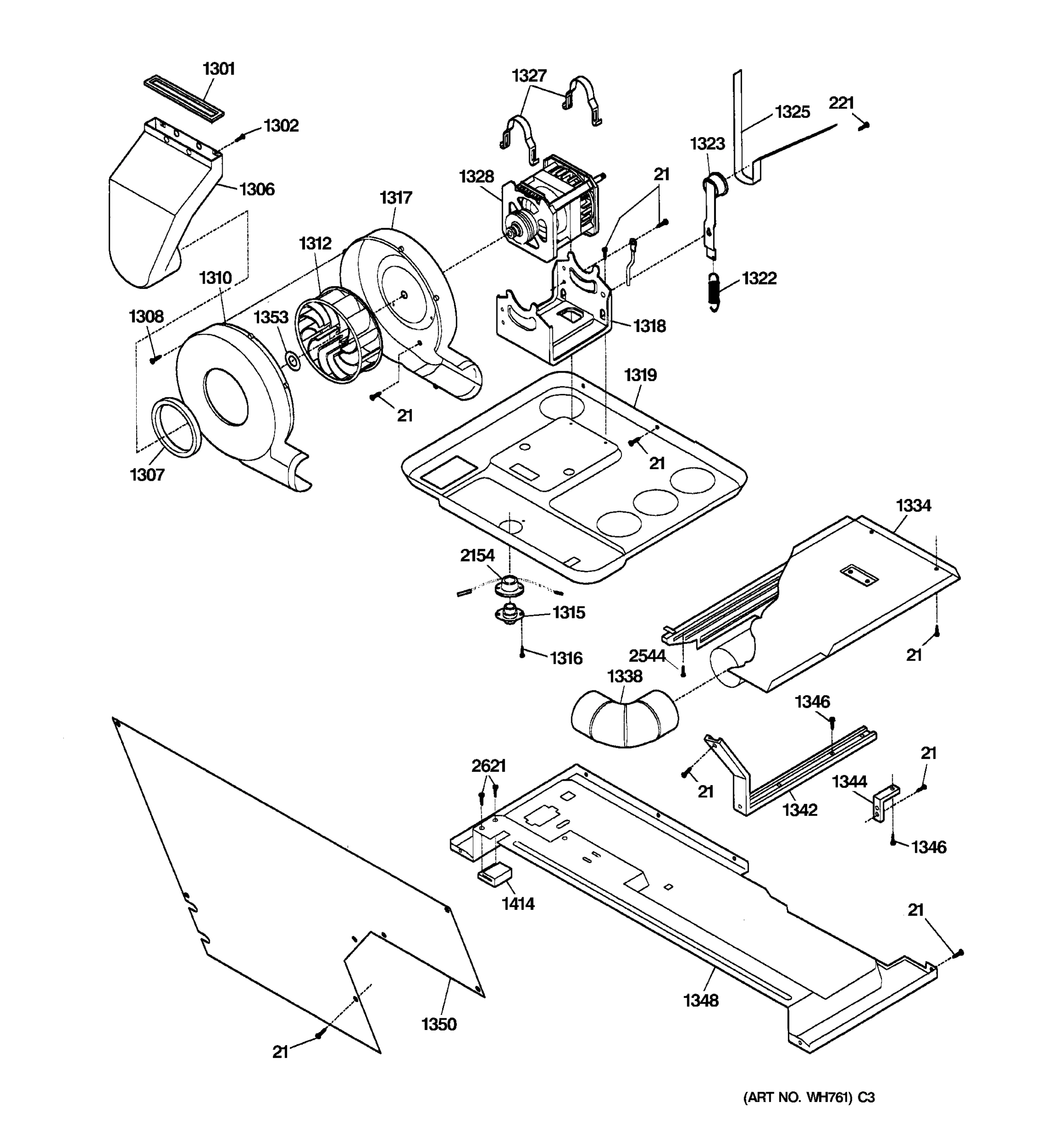 DRYER-MOTOR, BLOWER & BELT