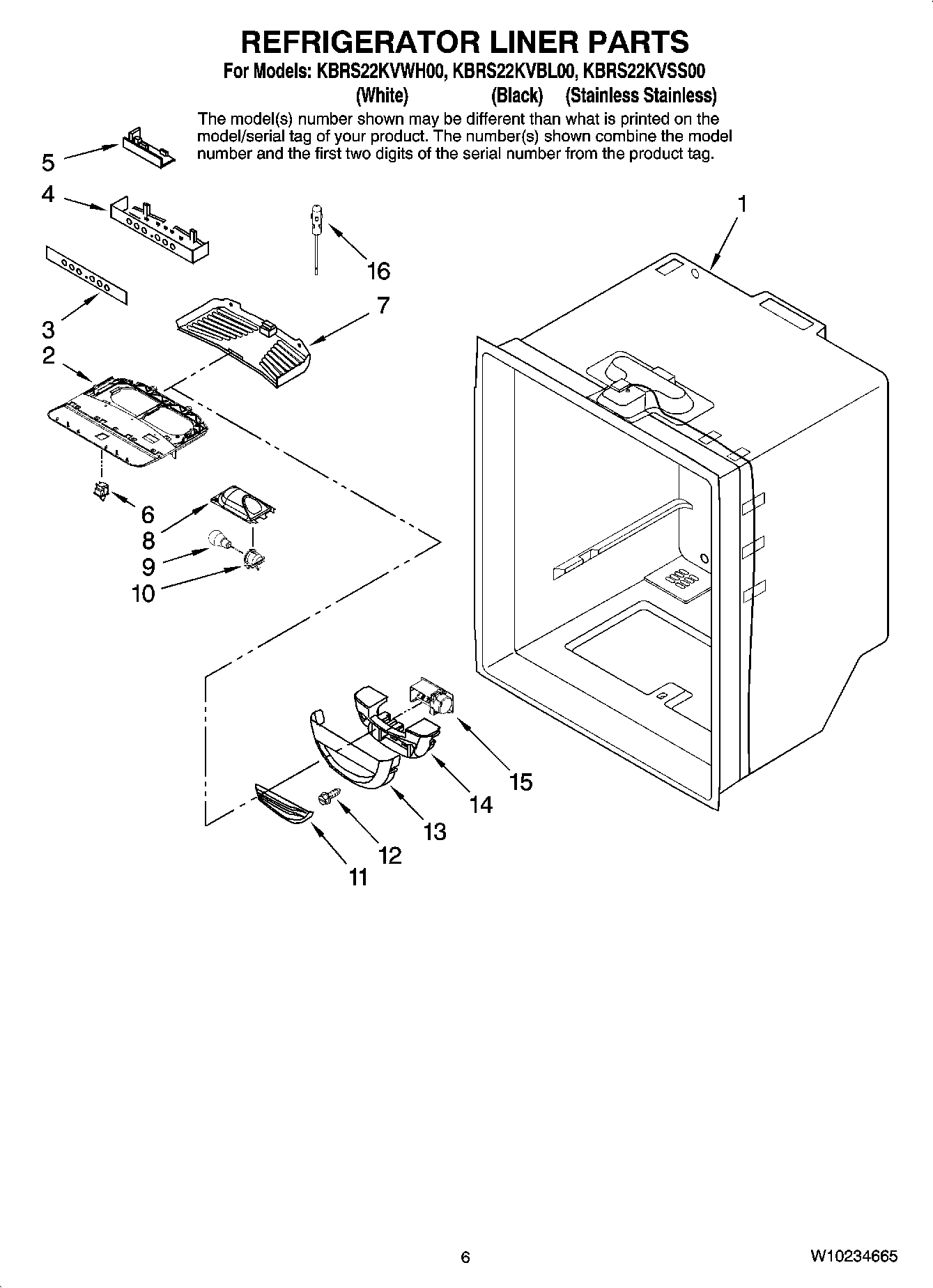 04 - REFRIGERATOR LINER PARTS