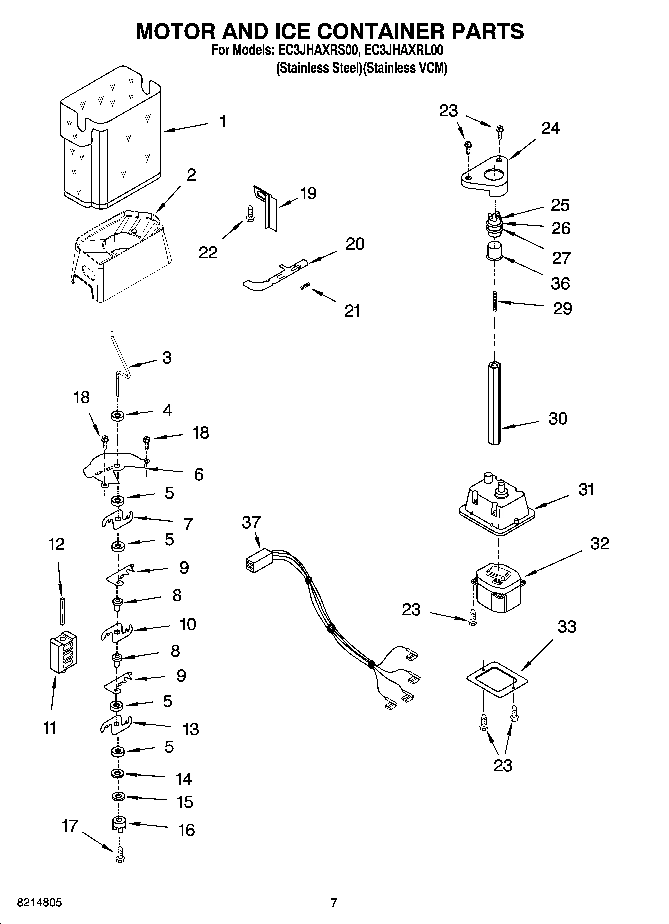 05 - MOTOR AND ICE CONTAINER PARTS