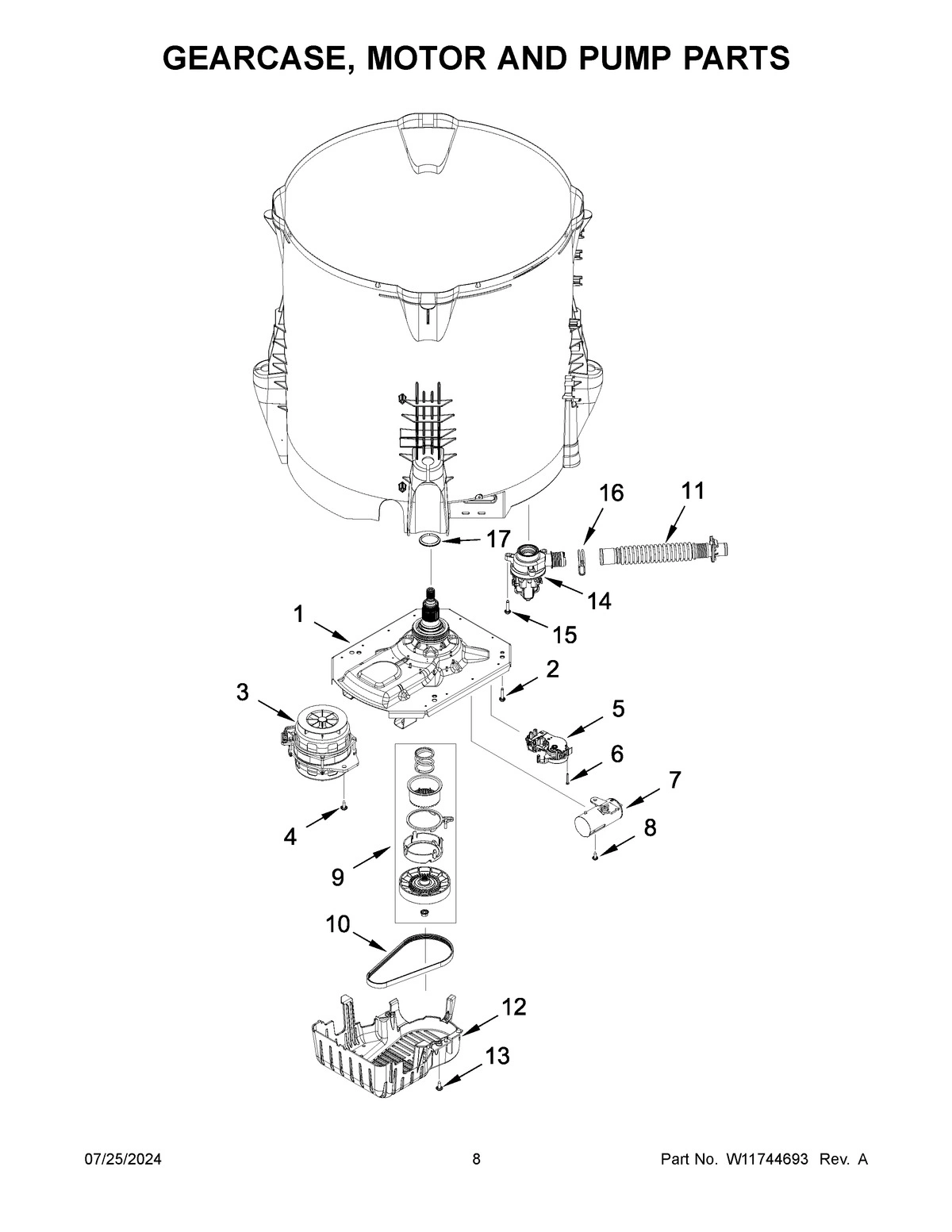 05 - GEARCASE, MOTOR AND PUMP PARTS
