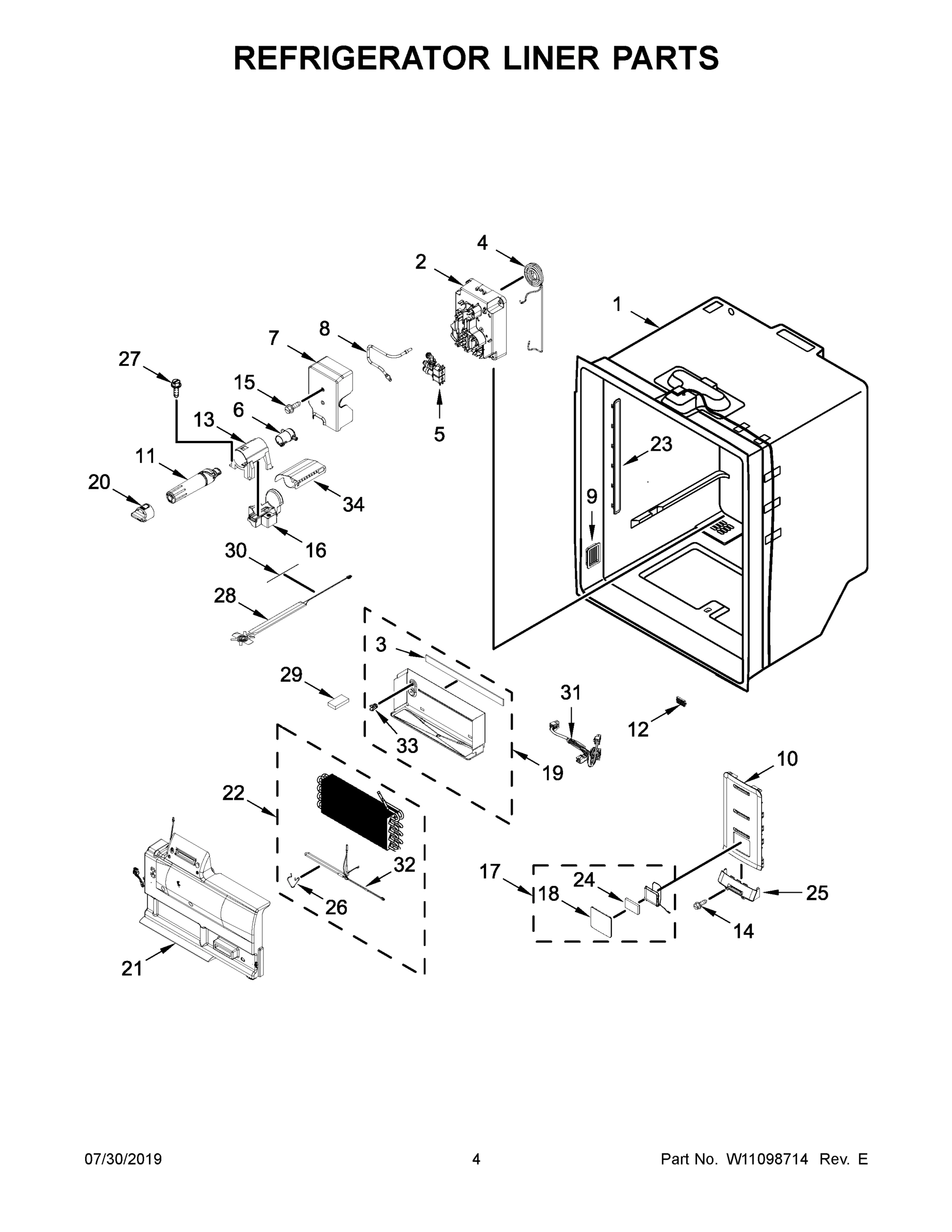 03 - REFRIGERATOR LINER PARTS